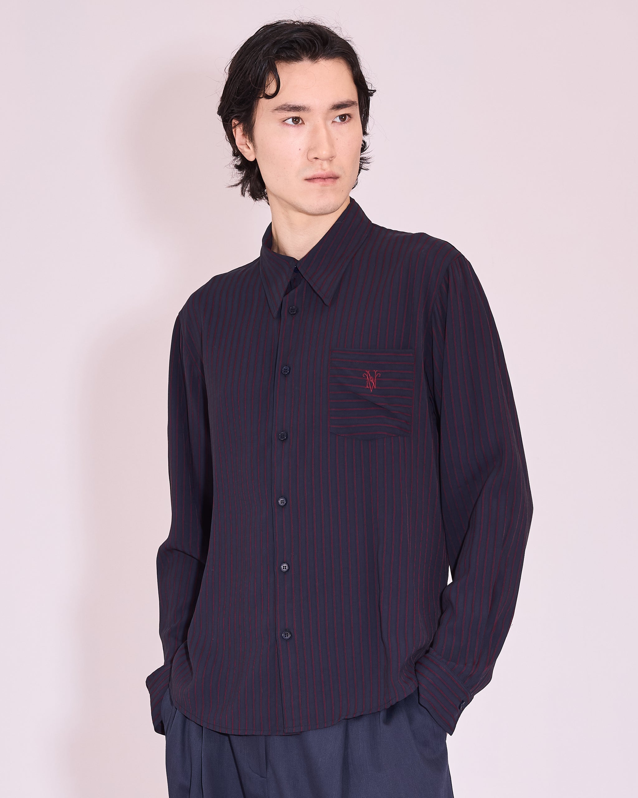 Godfried hemd in dark blue / burgundy