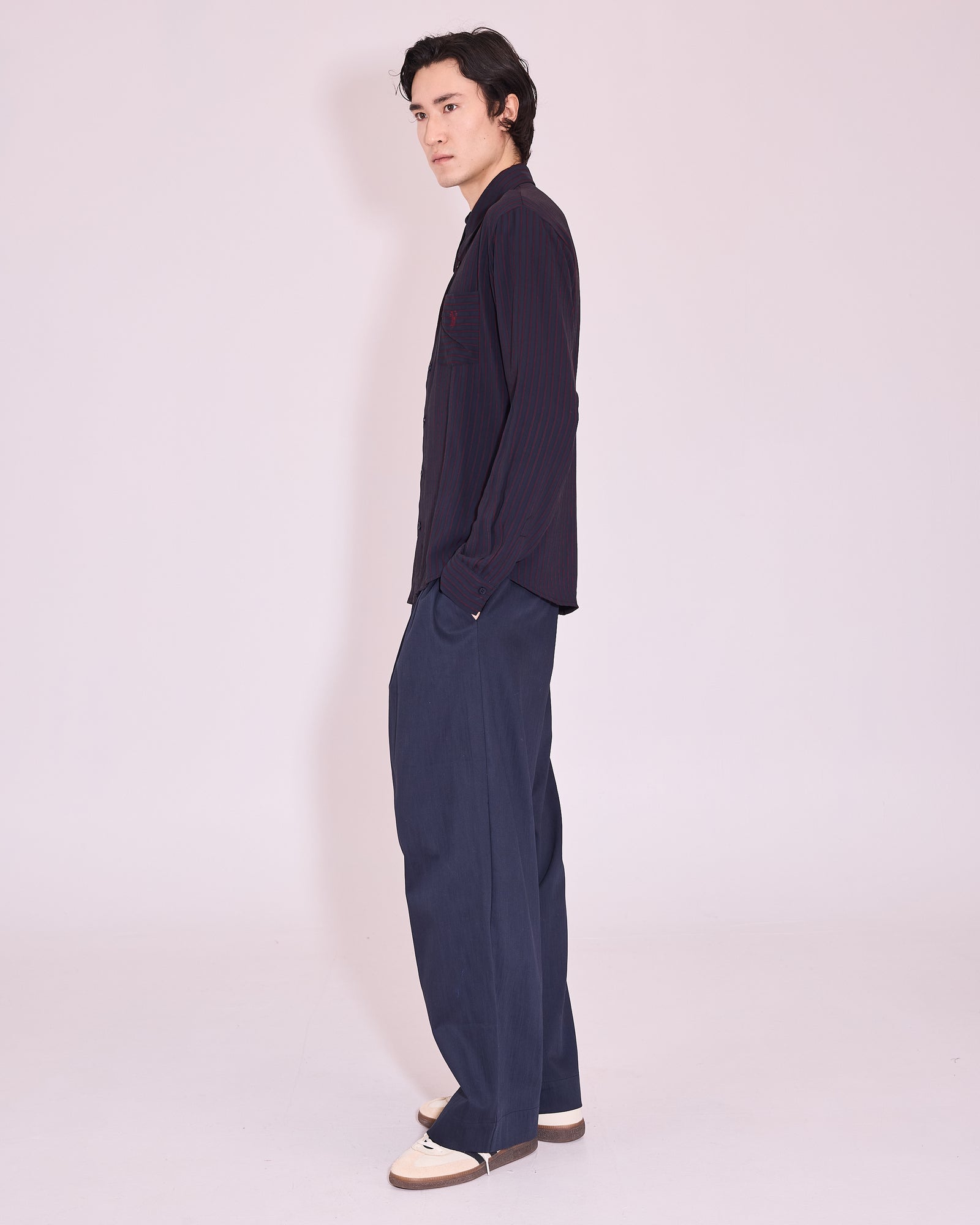 Godfried hemd in dark blue / burgundy