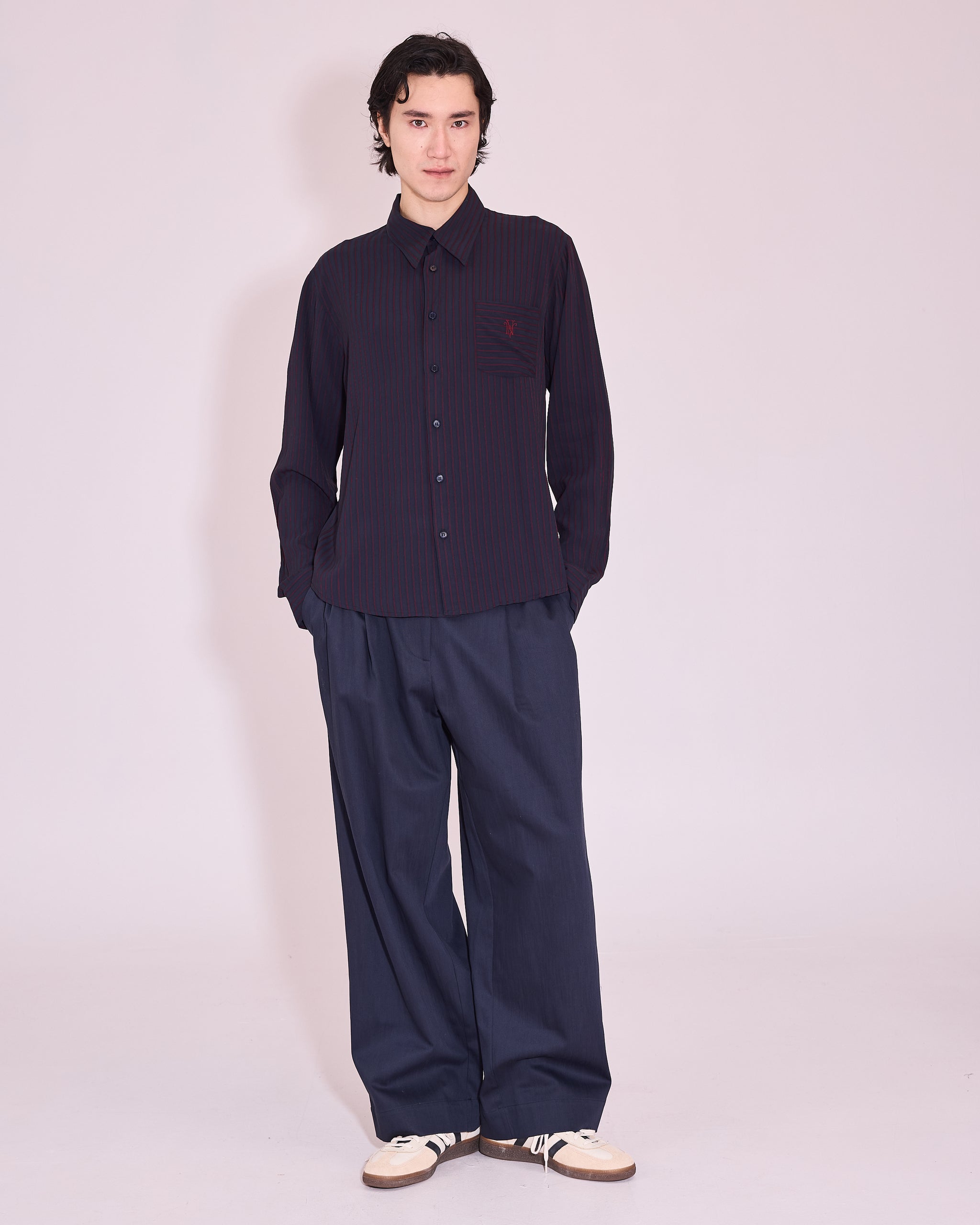 Godfried hemd in dark blue / burgundy