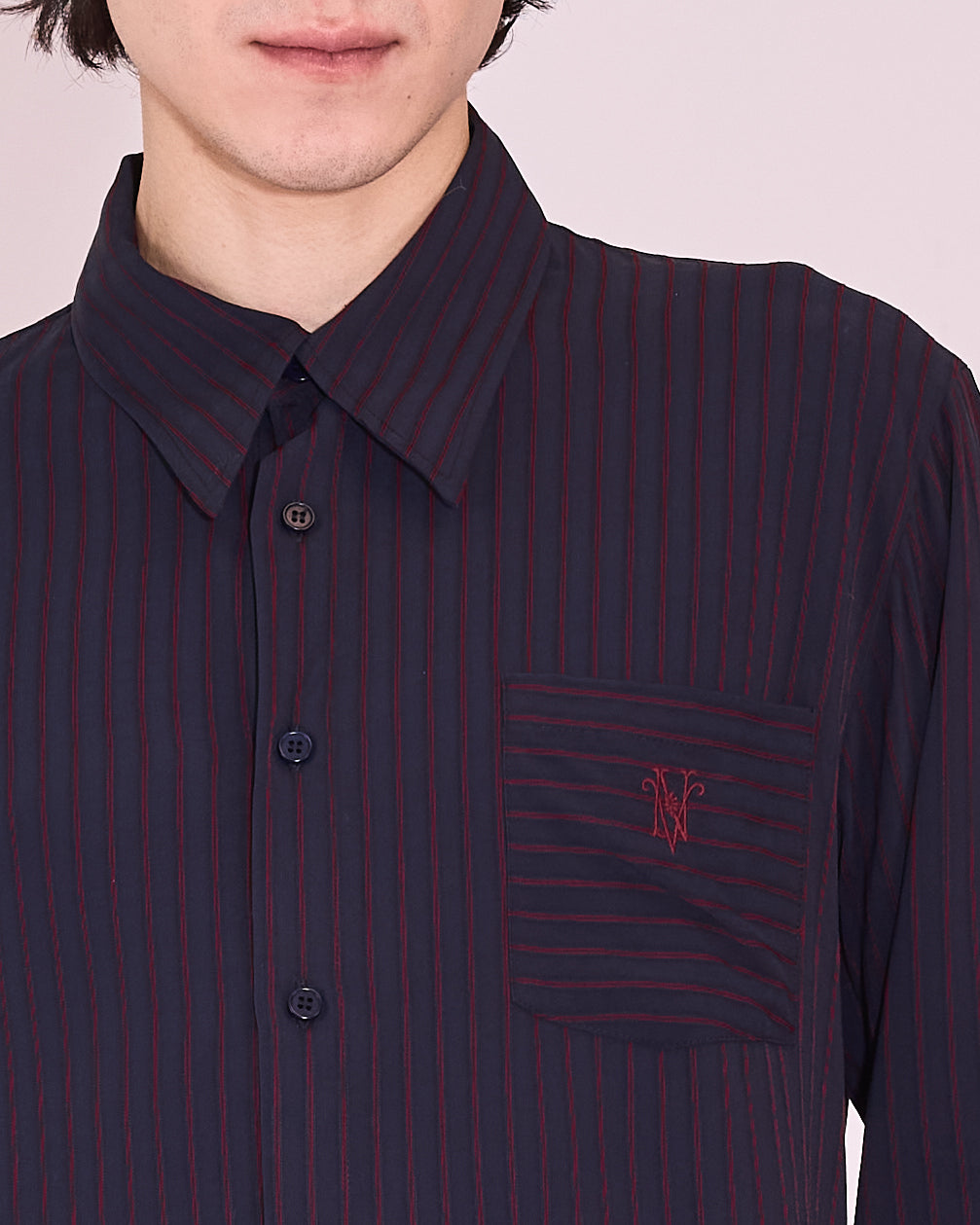 Godfried hemd in dark blue / burgundy