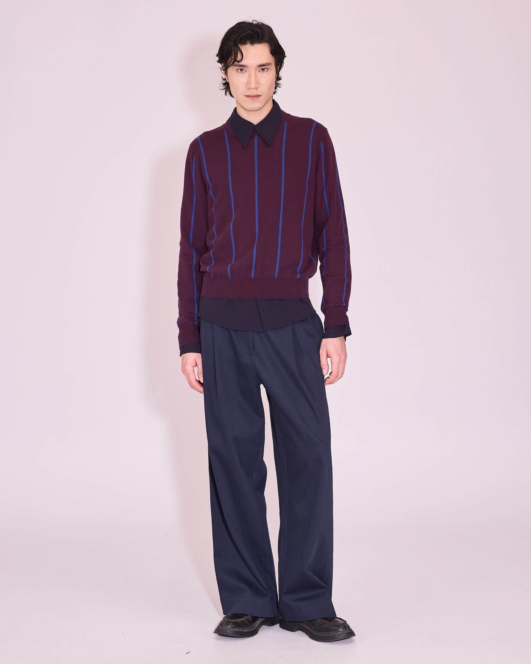 Godfried hemd in dark blue / burgundy