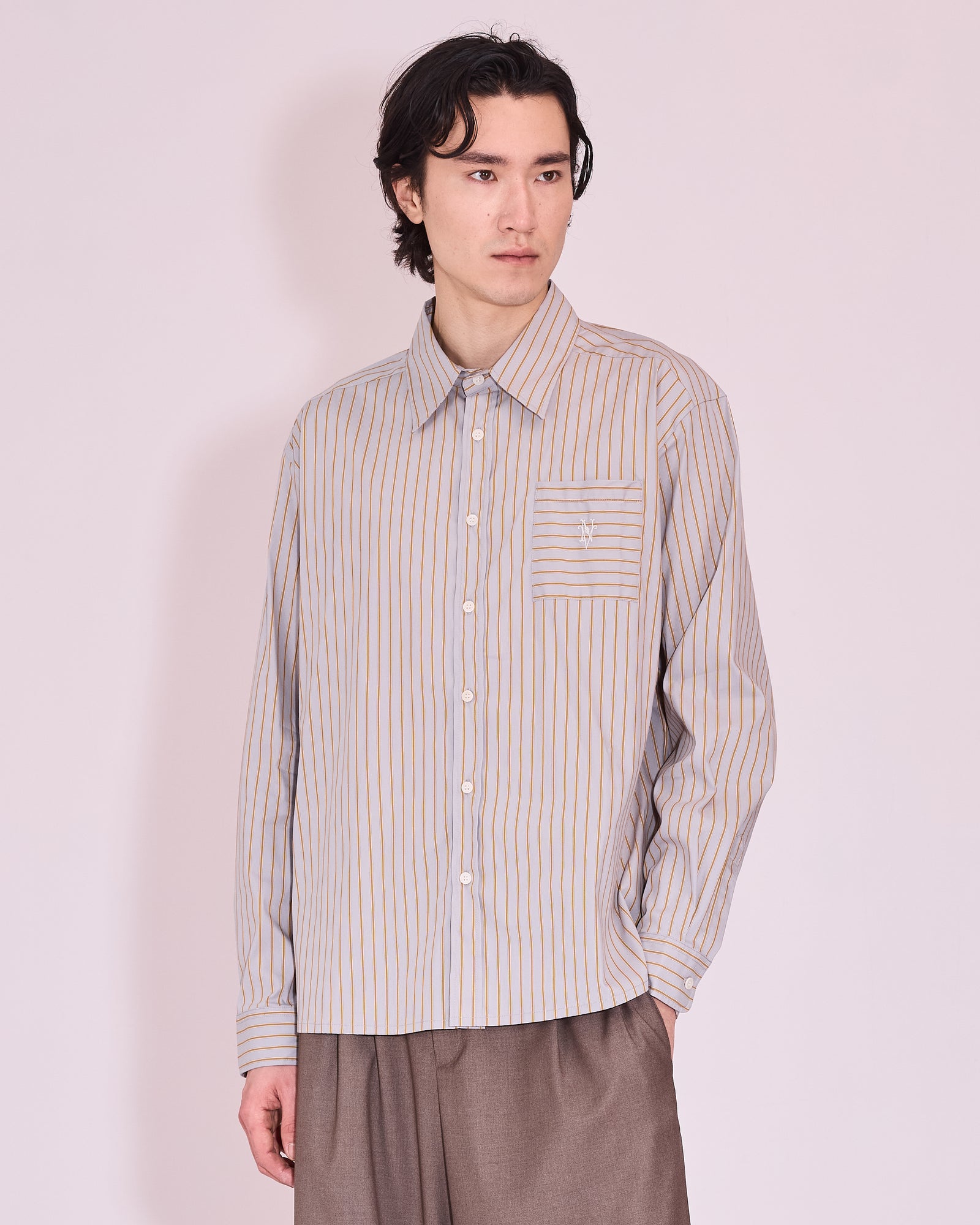 Gelesto hemd in harbor mist / mustard