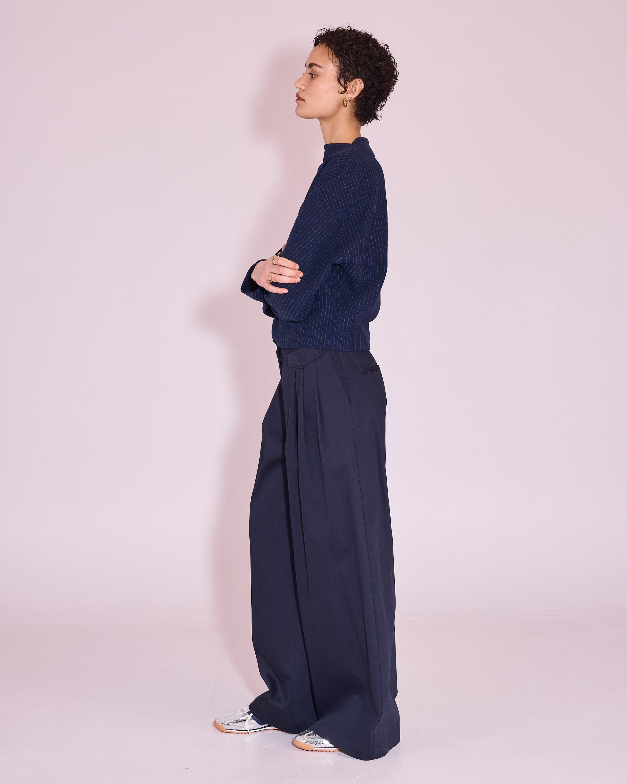Jos sweater in bright blue stripes