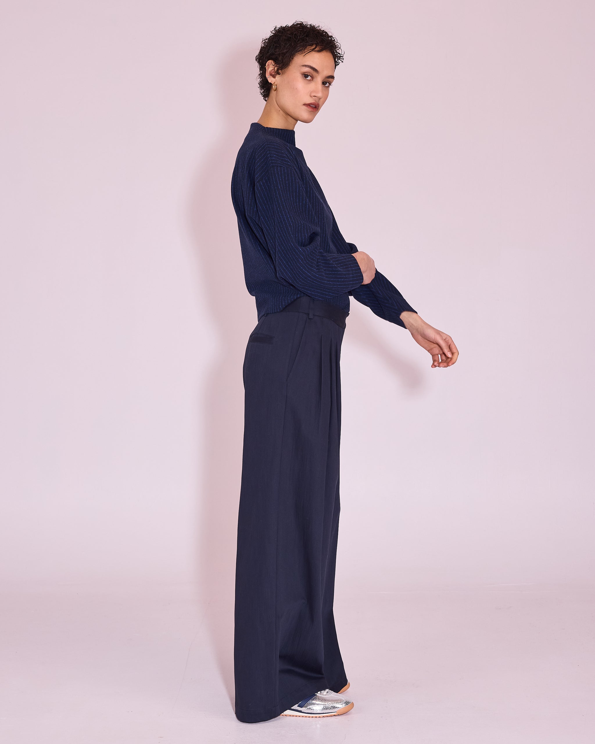 Jos sweater in bright blue stripes
