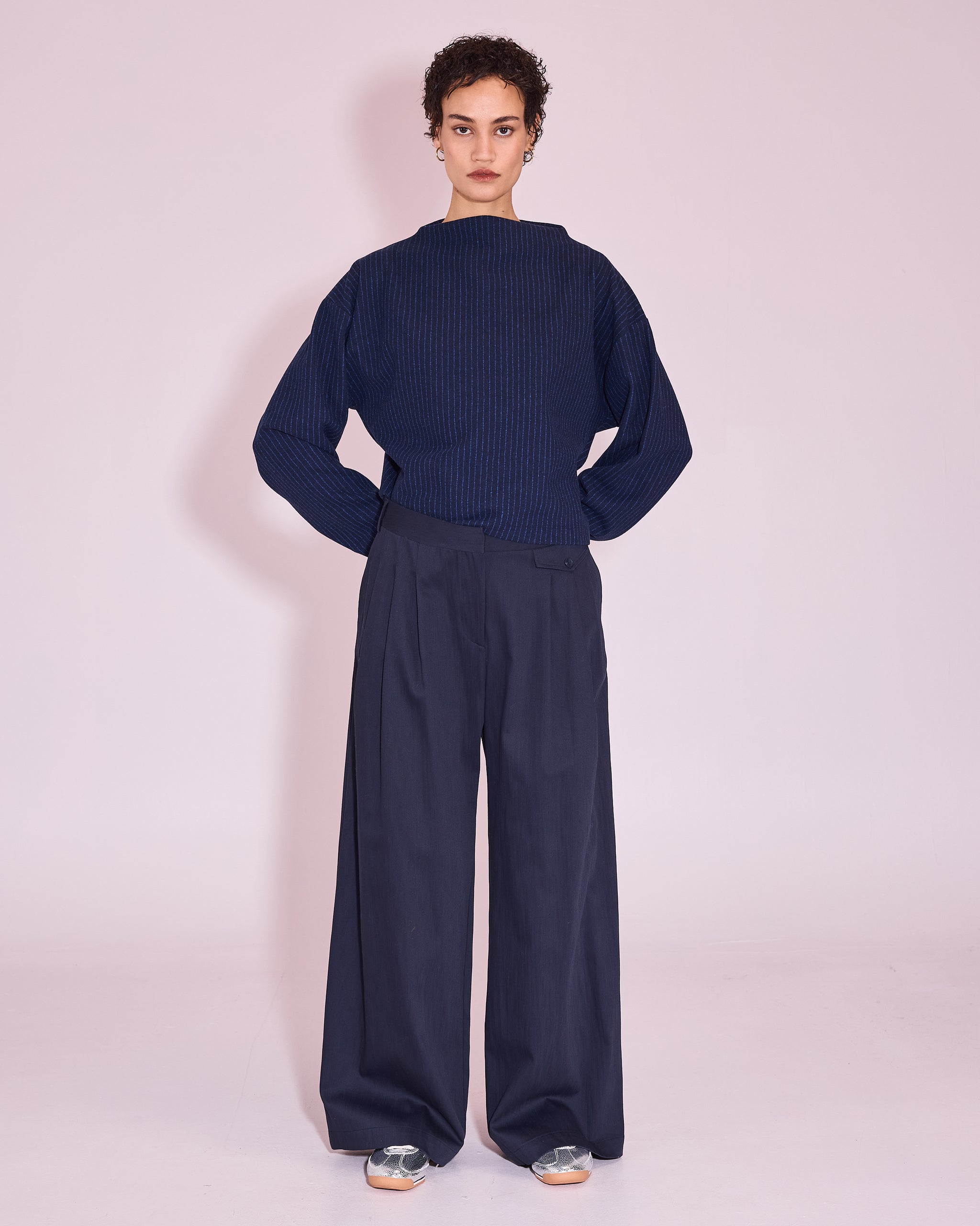 Jos sweater in bright blue stripes