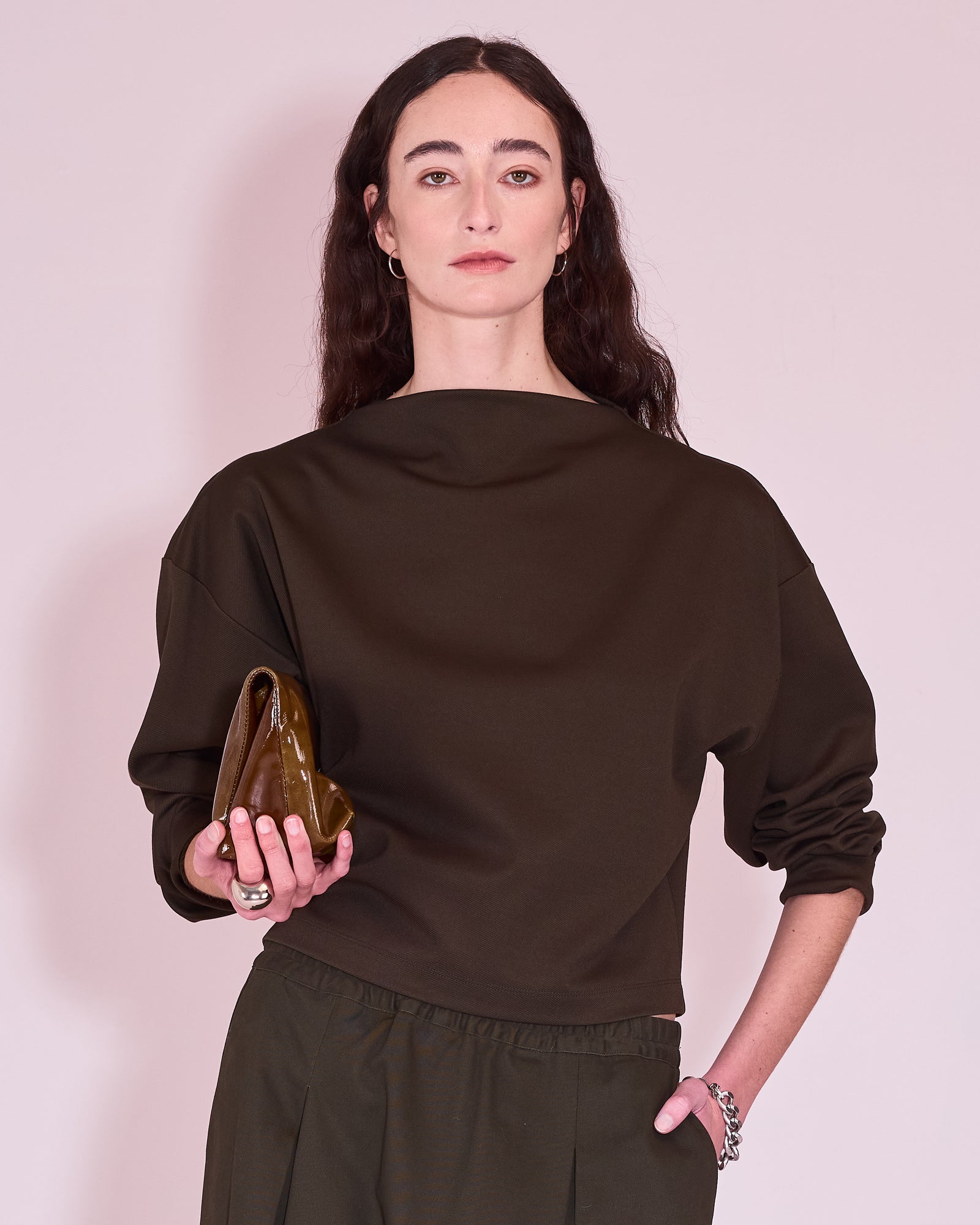Jos sweater in winter moss