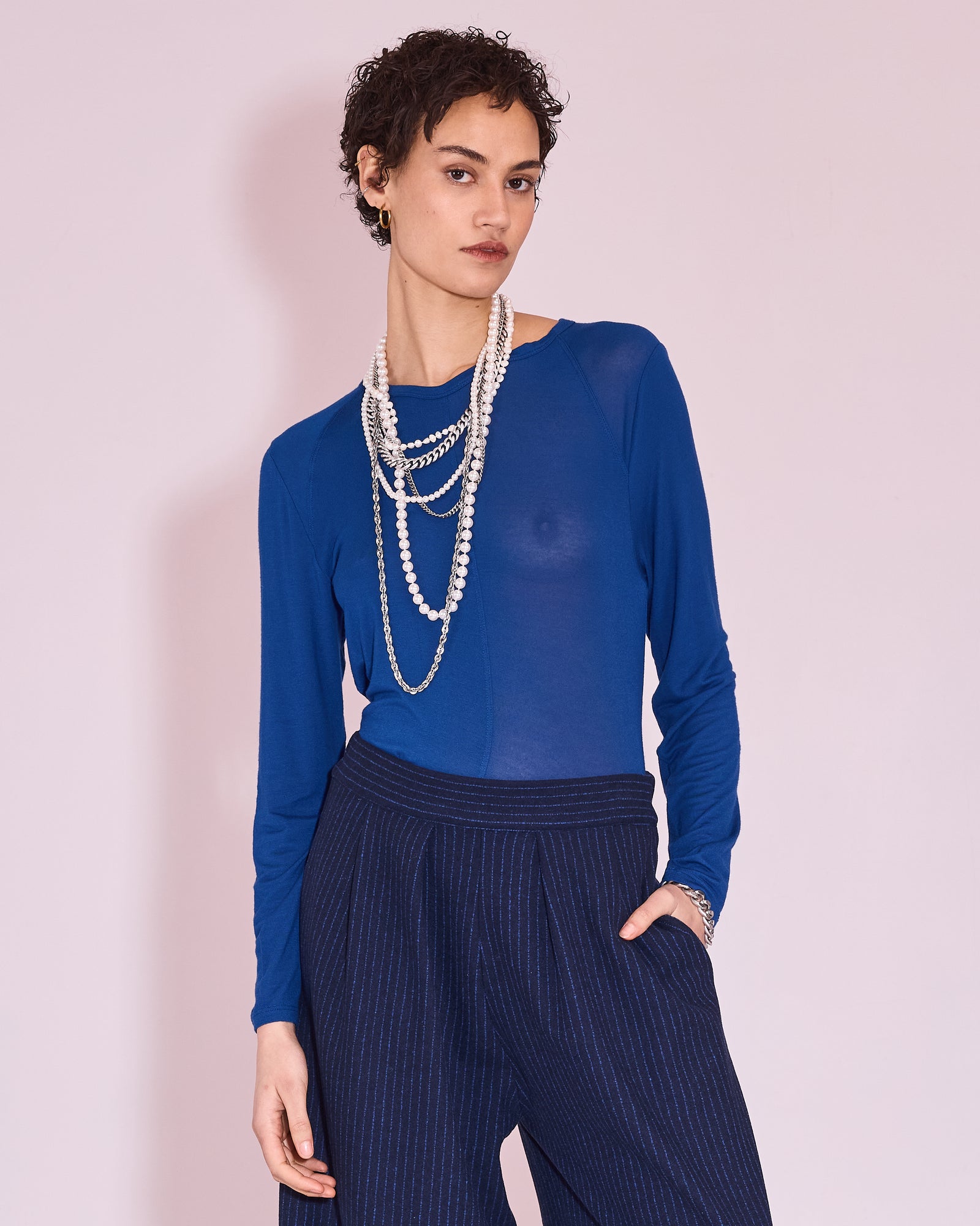 Jenniz T-shirt in blue quartz