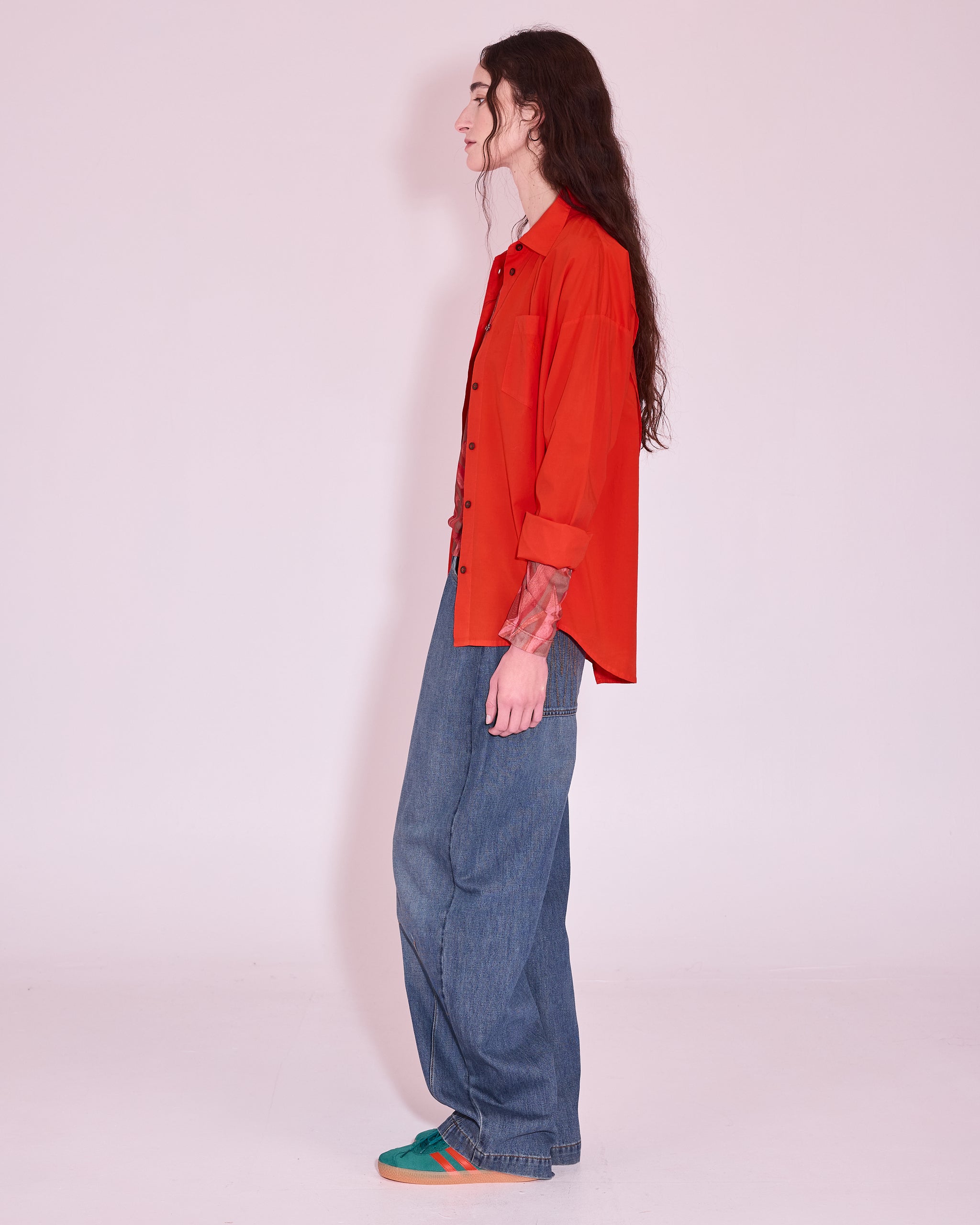 Gabri hemd in mandarin red