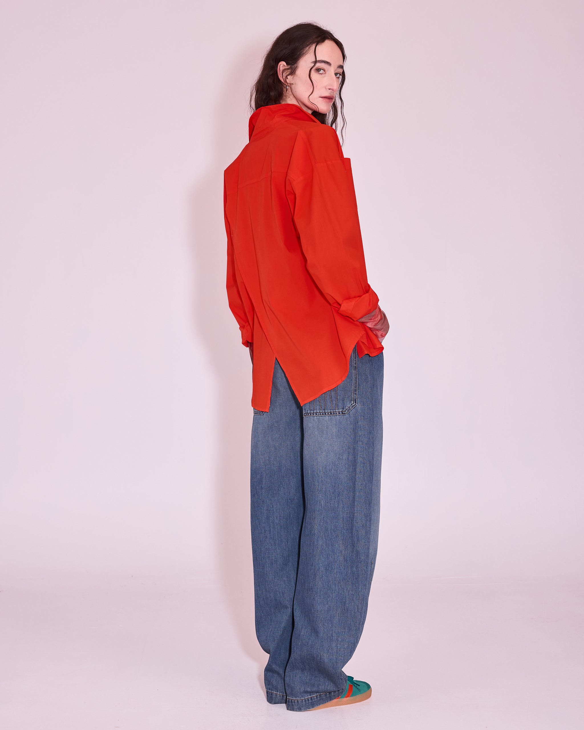 Gabri hemd in mandarin red