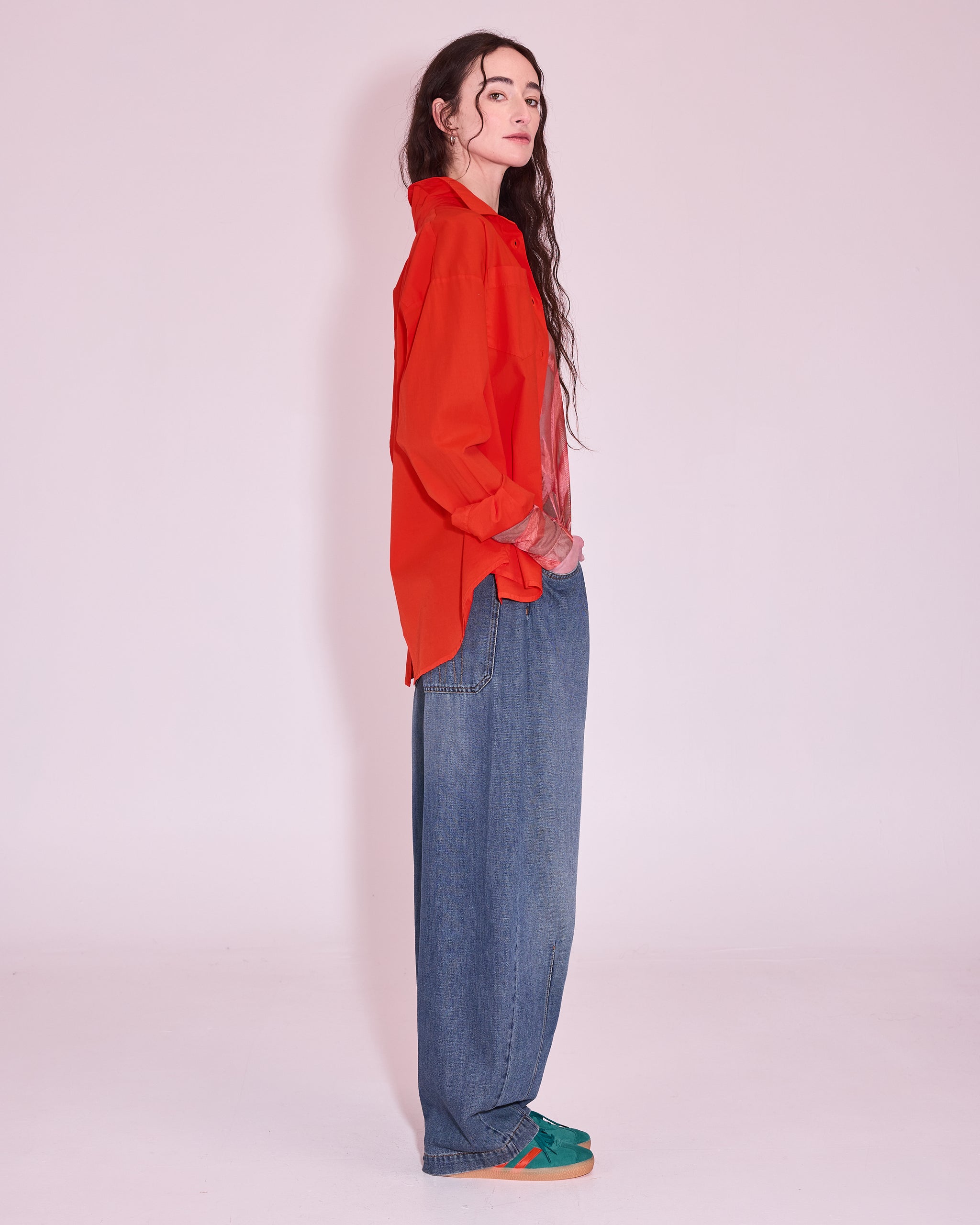 Gabri hemd in mandarin red