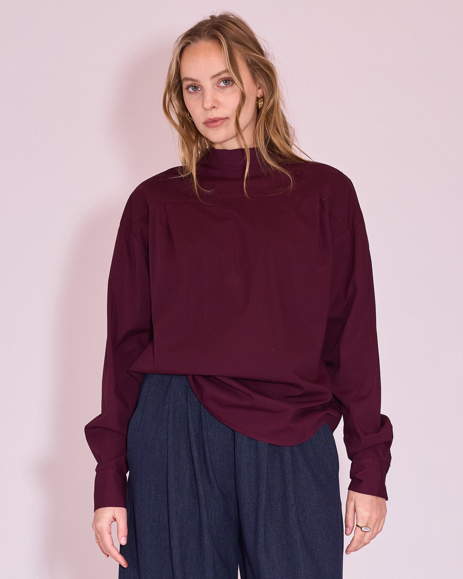 Joan hemd in plum