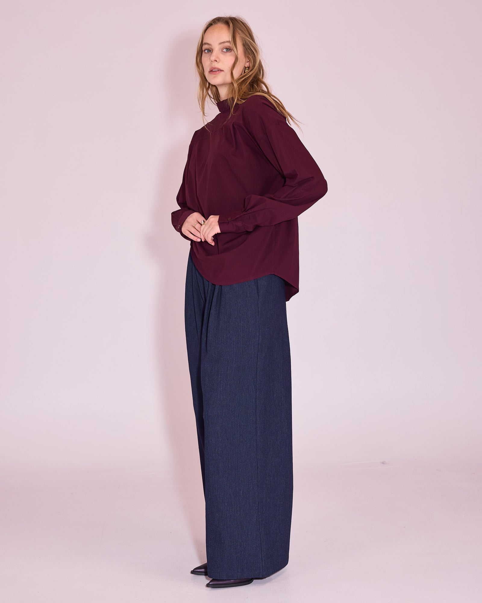 Joan hemd in plum
