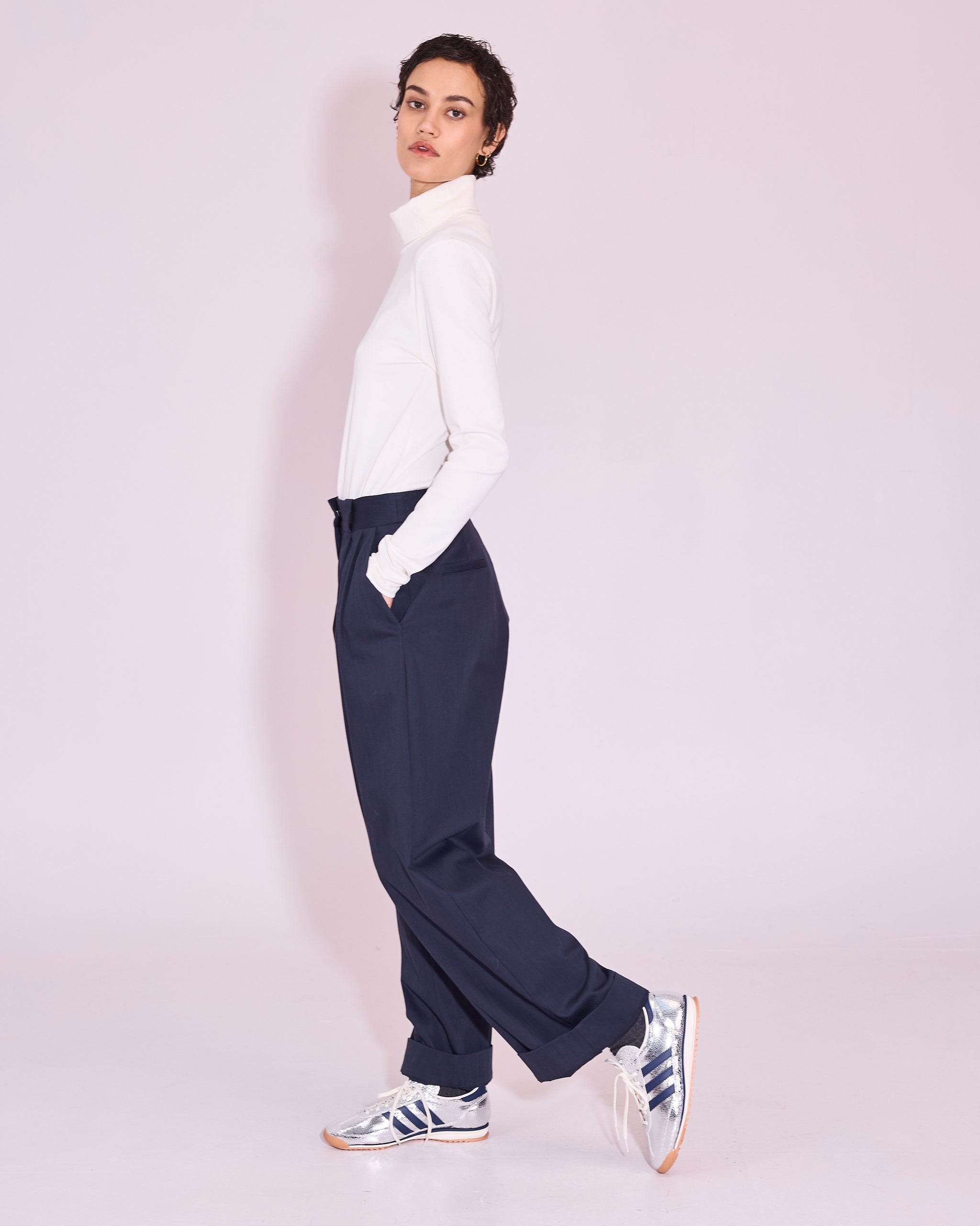Gisely witte rolkraag T-shirt