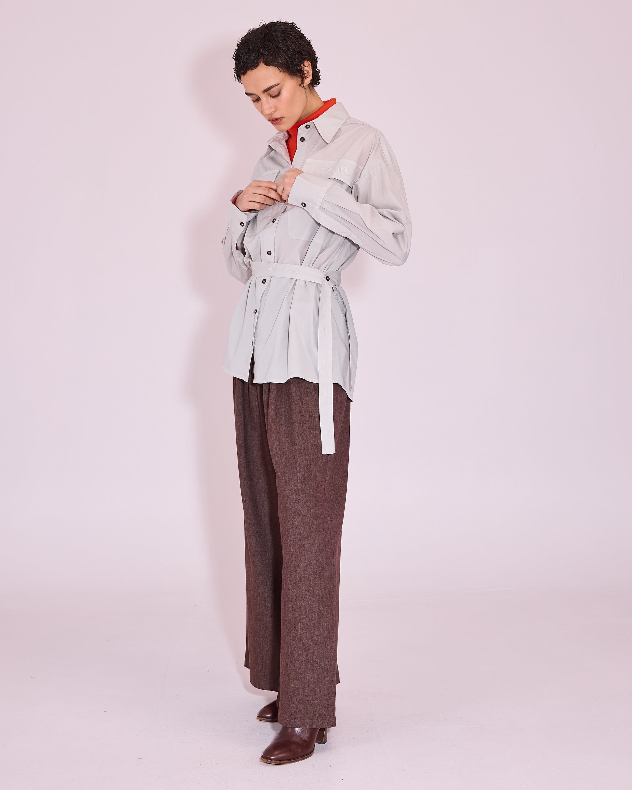 Gisely turtleneck T-shirt in mandarin red