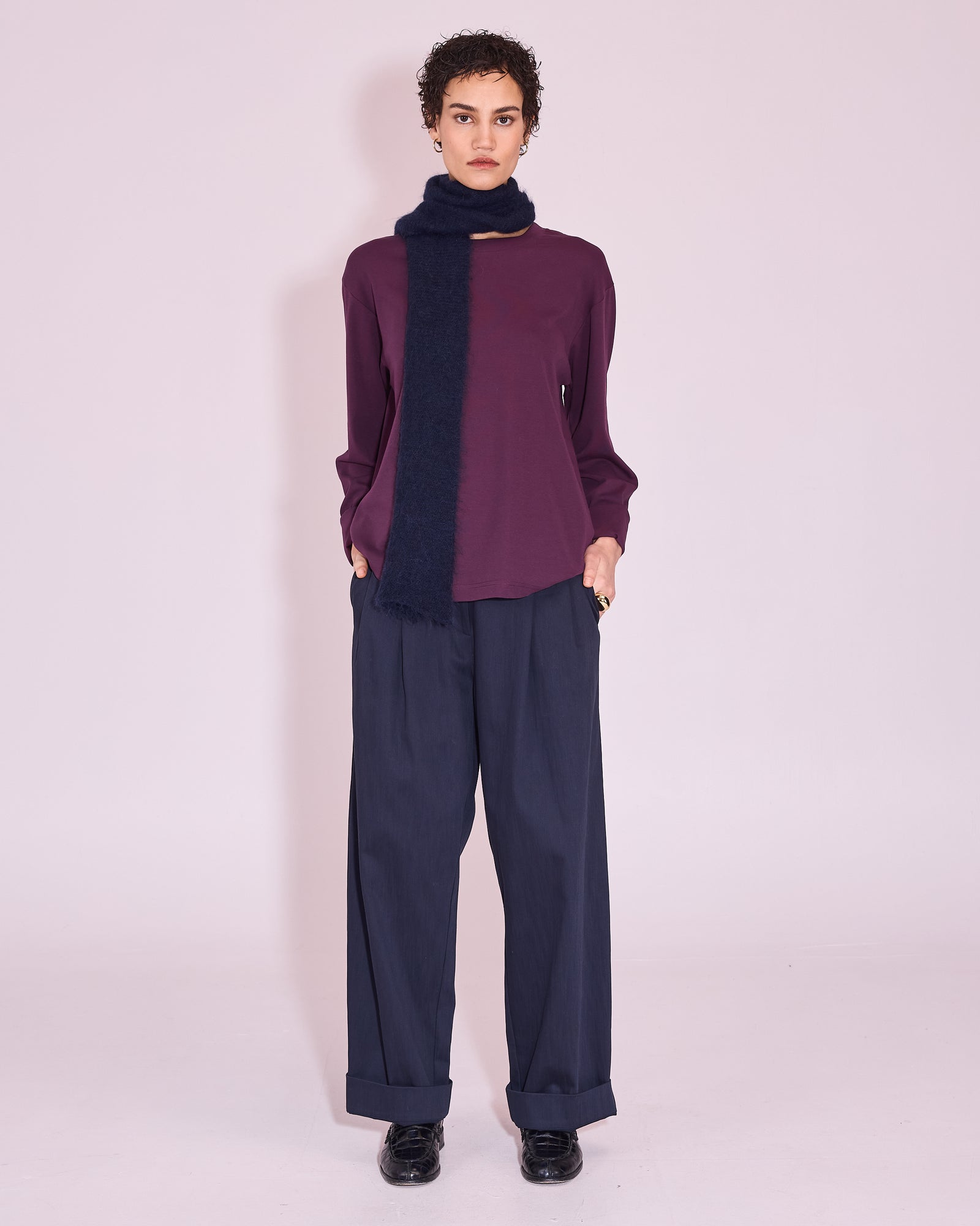Geoff T-shirt in plum