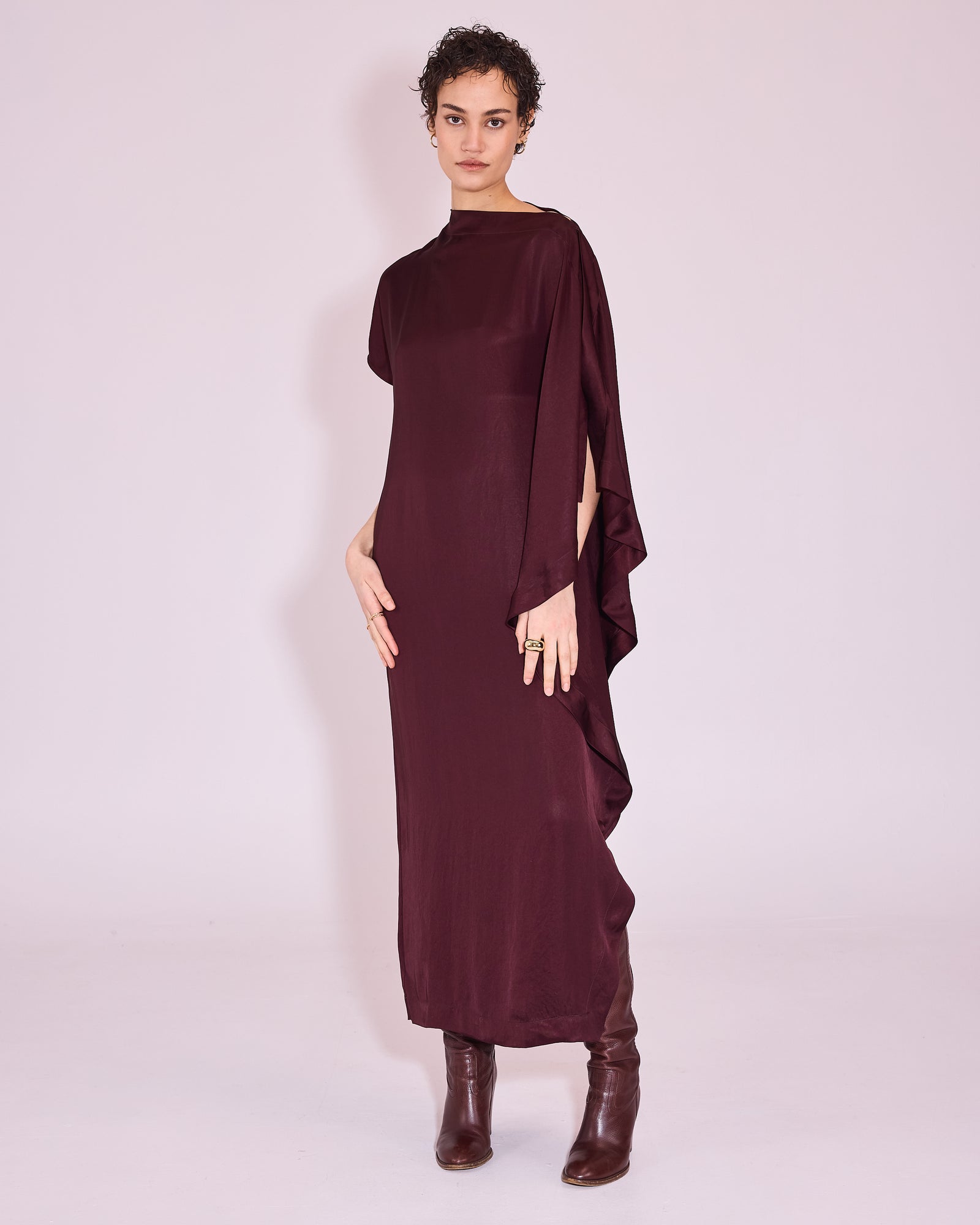 Janne jurk in burgundy