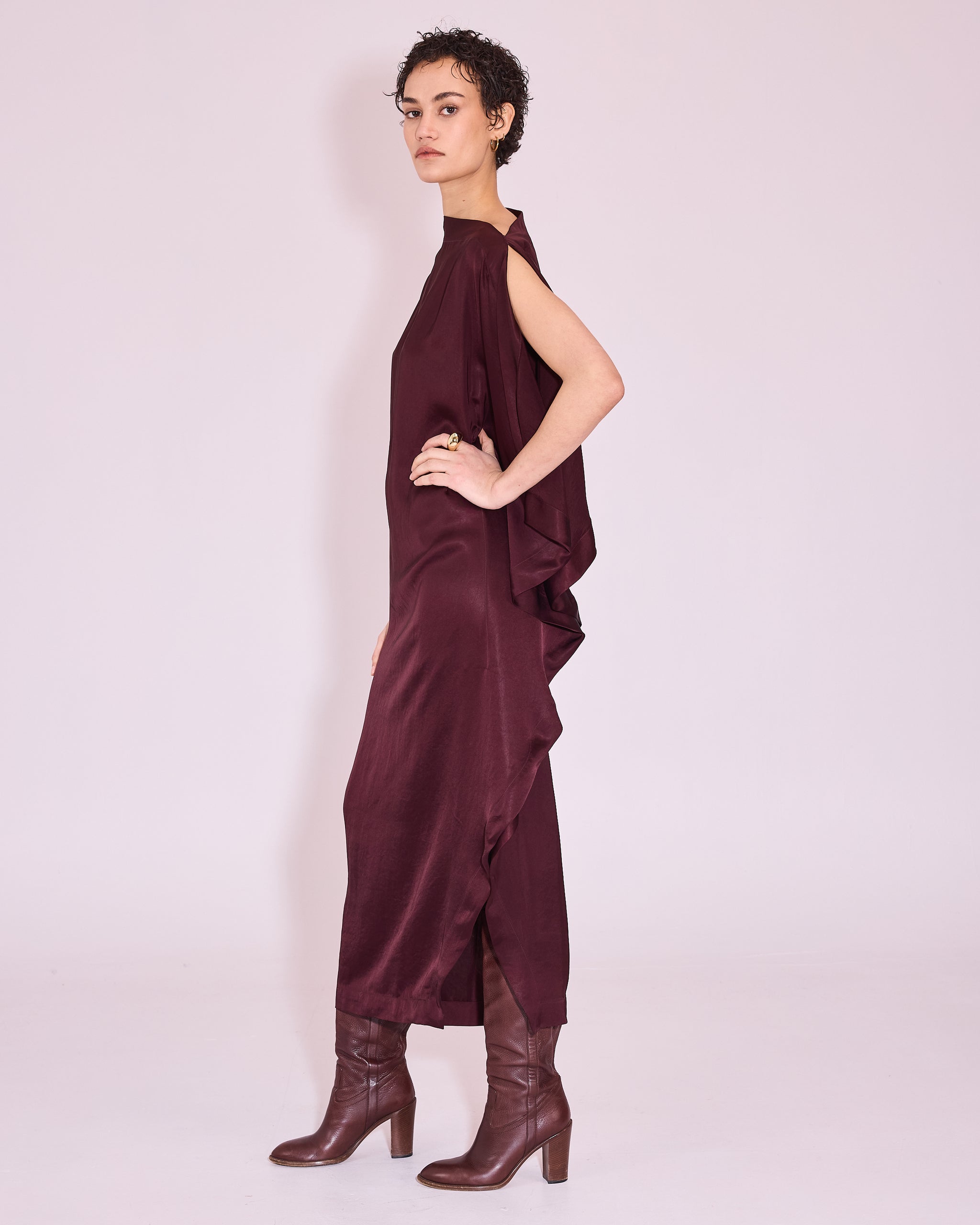Janne jurk in burgundy