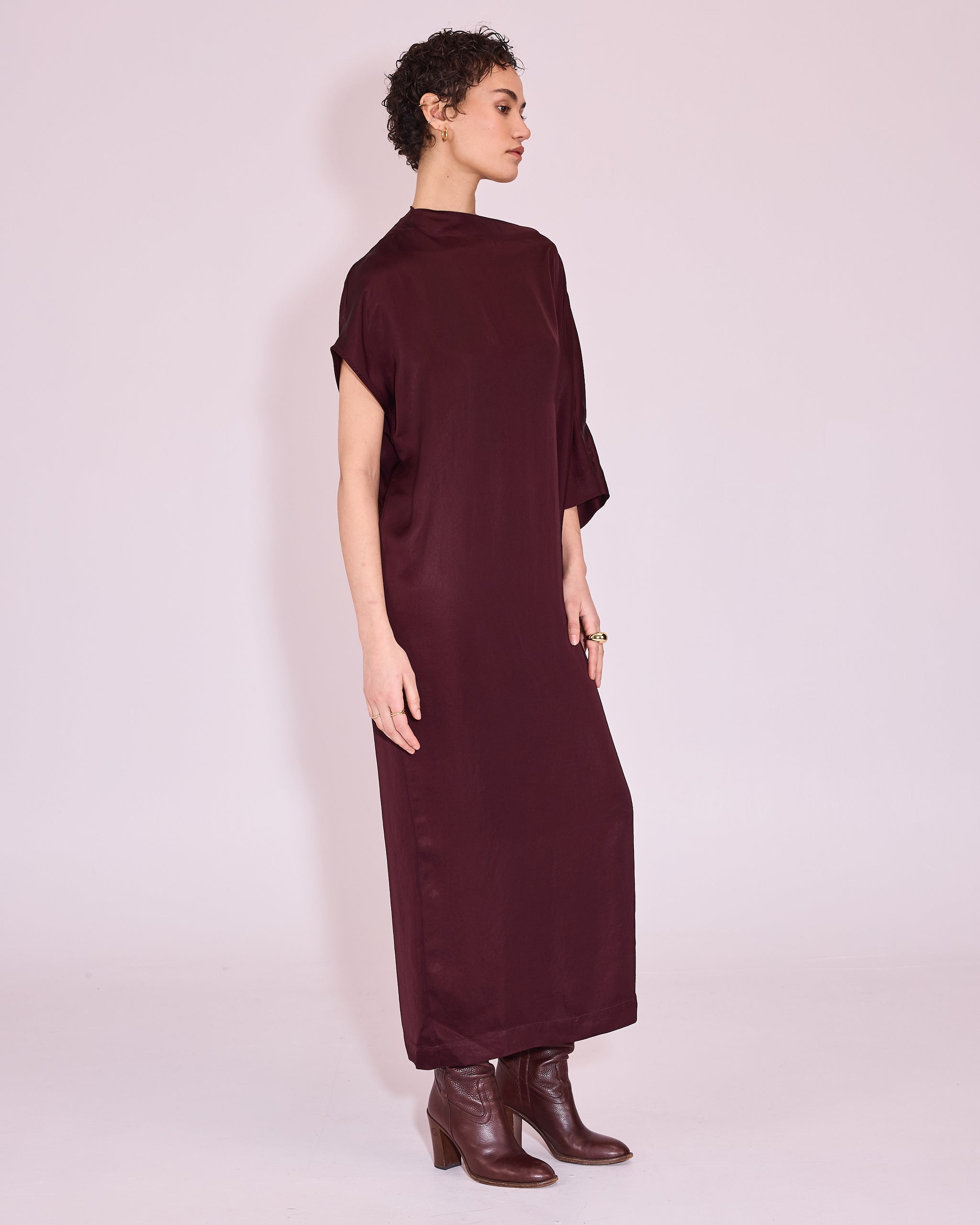 Janne jurk in burgundy