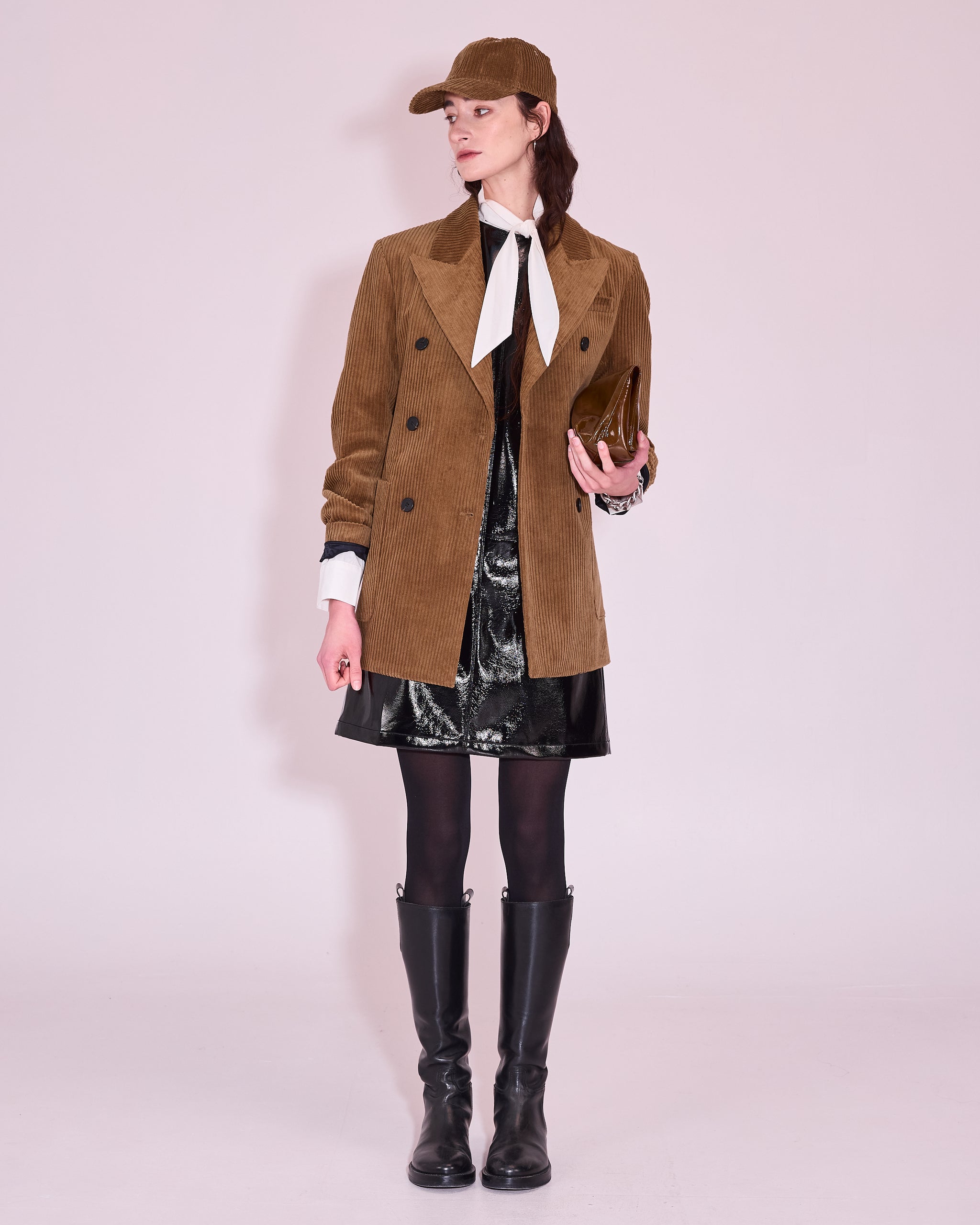 Jorun jurk in black faux leather