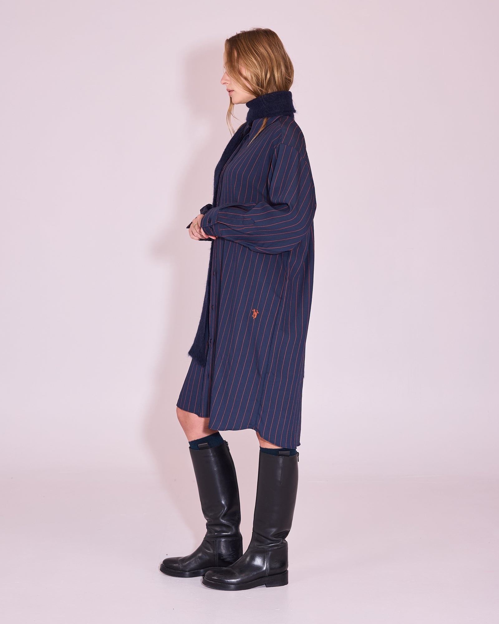 Juniper dress in navy / bright red 