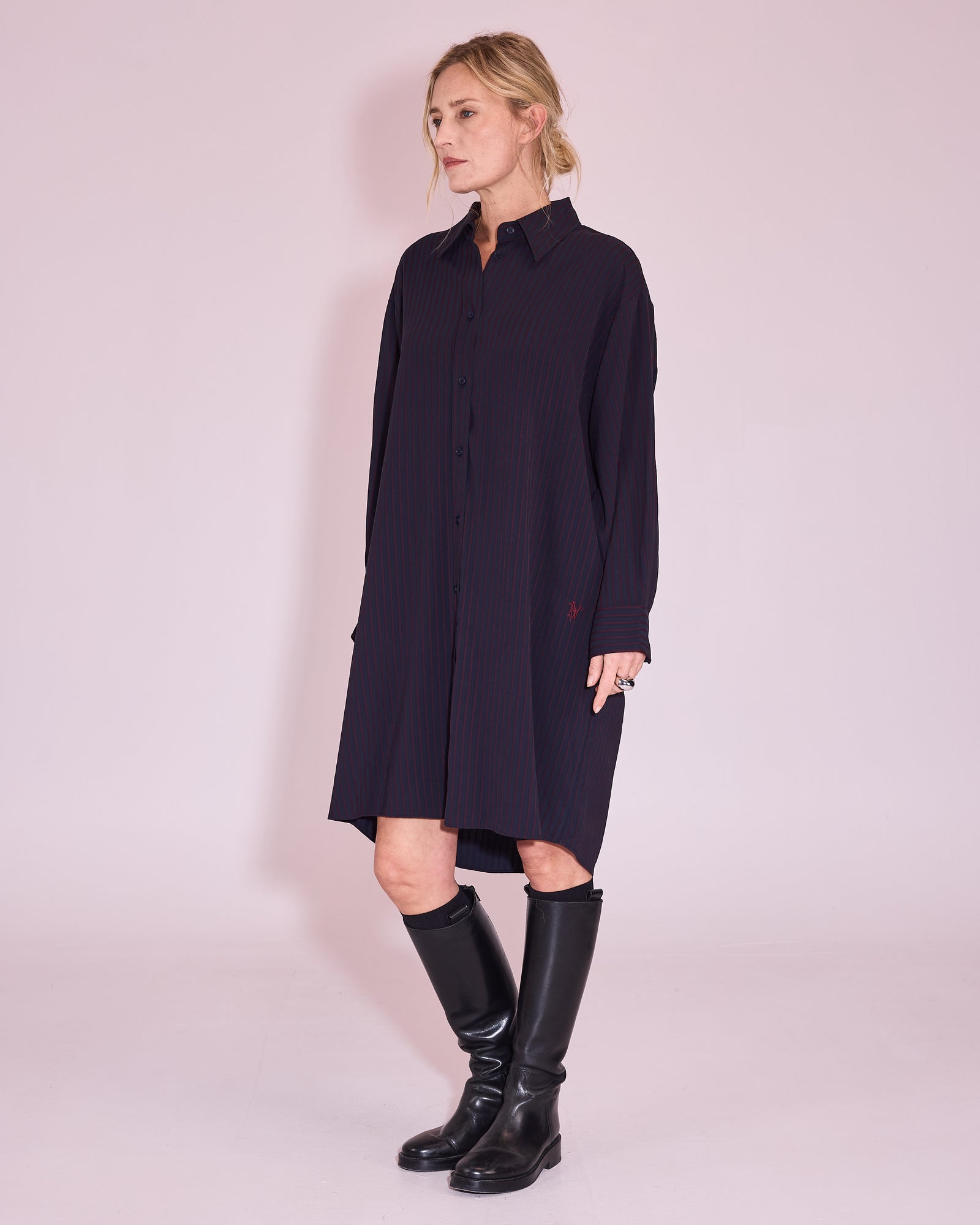 Juniper jurk in dark blue / burgundy