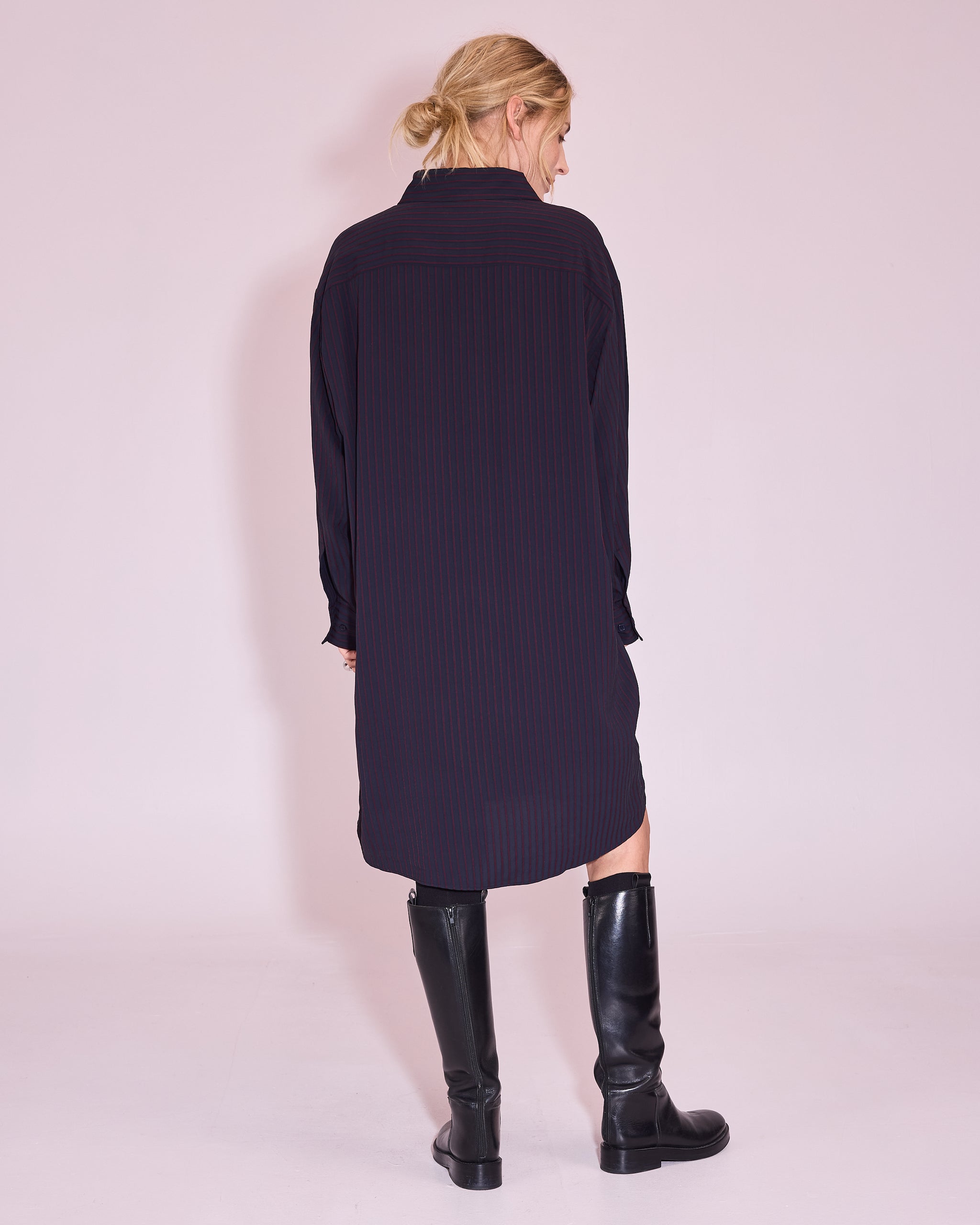 Juniper jurk in dark blue / burgundy