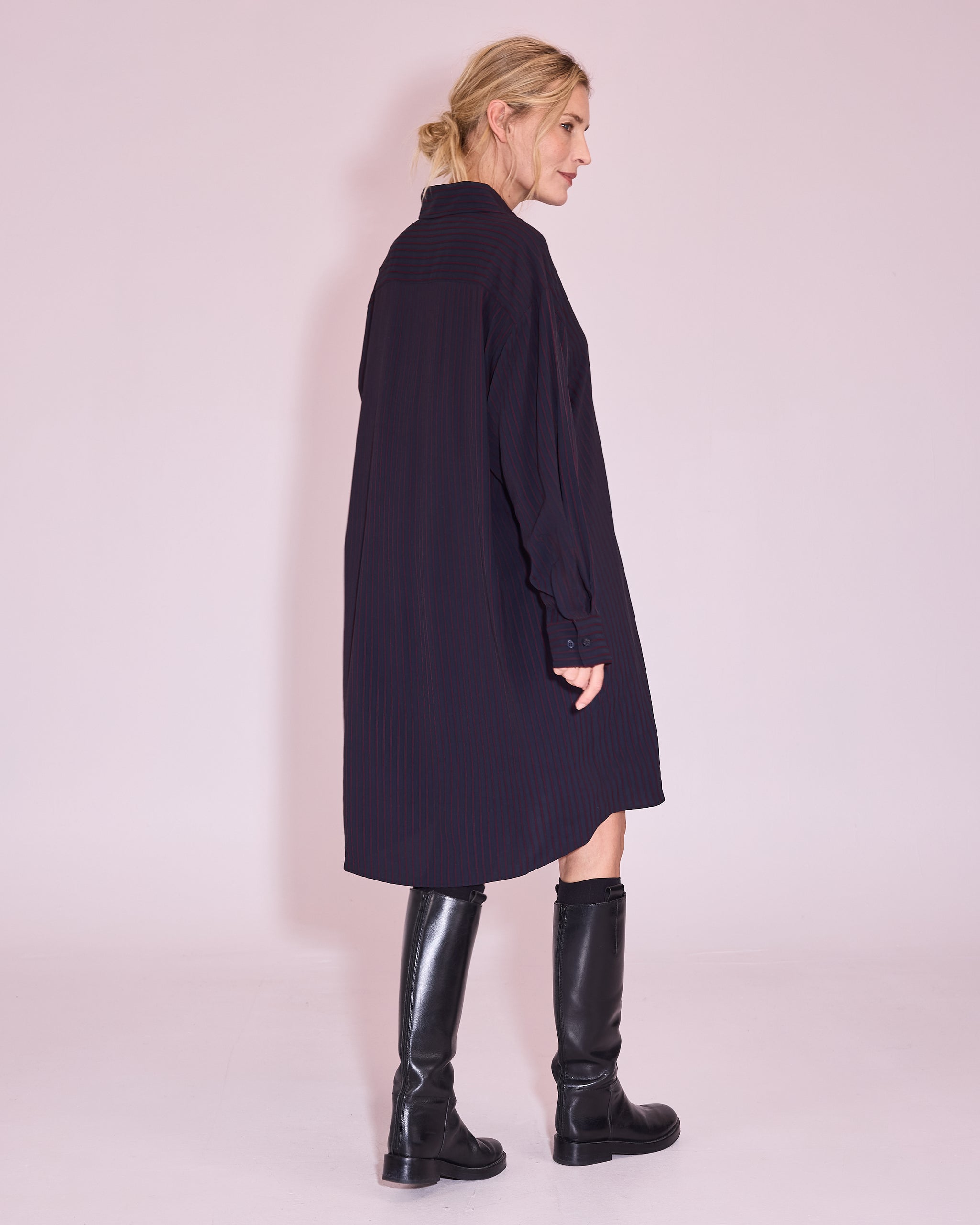Juniper jurk in dark blue / burgundy