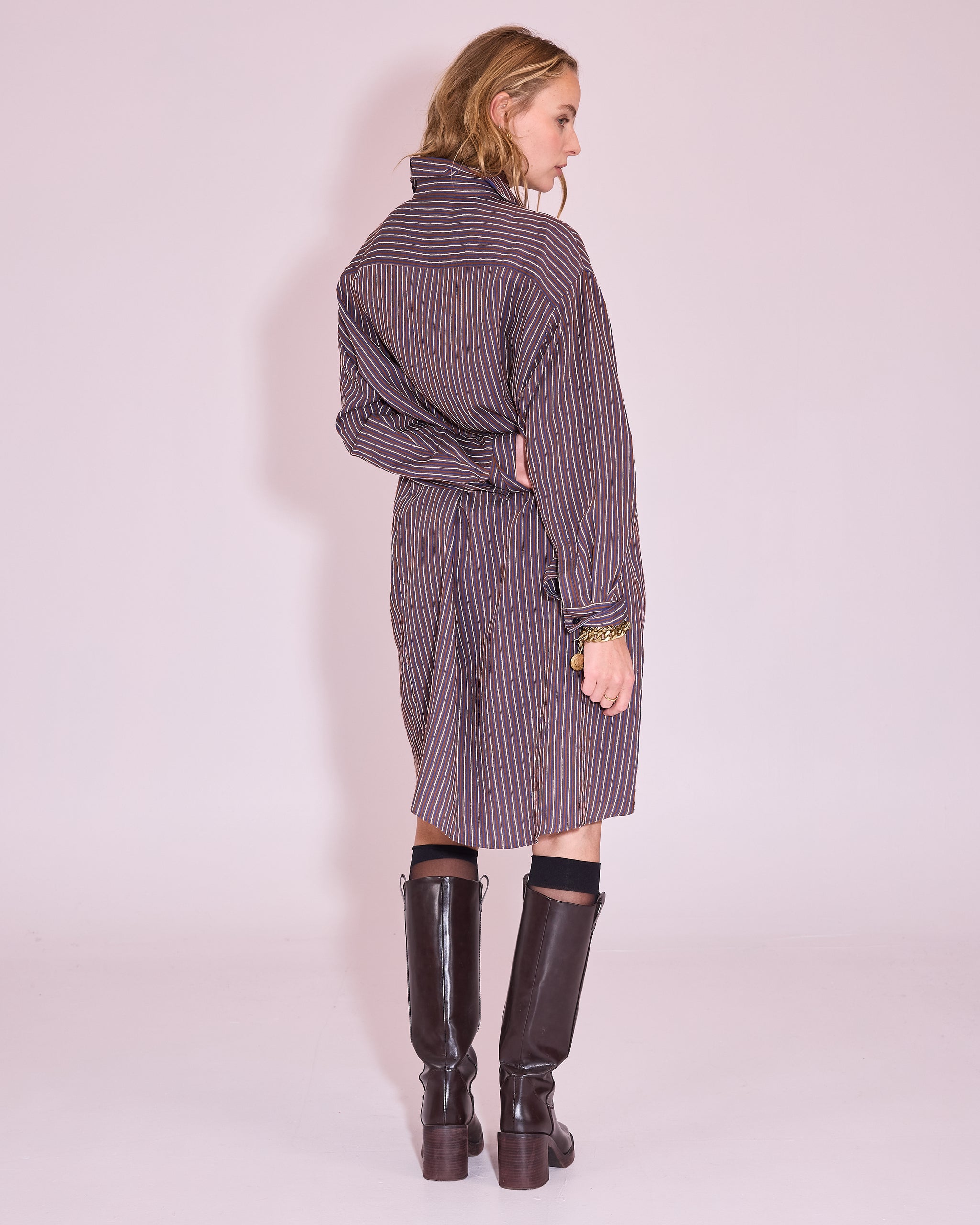 Juniper jurk in brown / blue / white