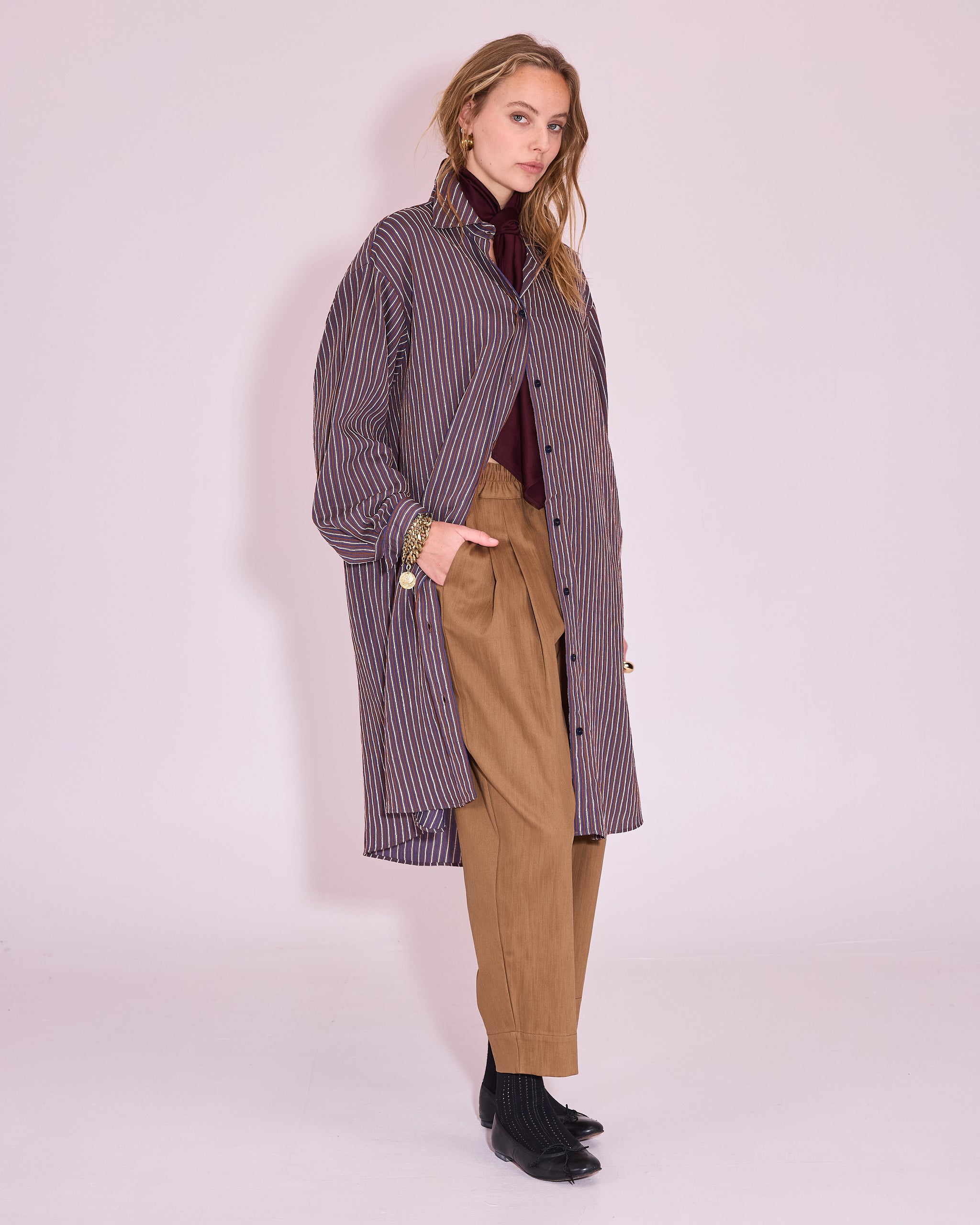 Juniper jurk in brown / blue / white
