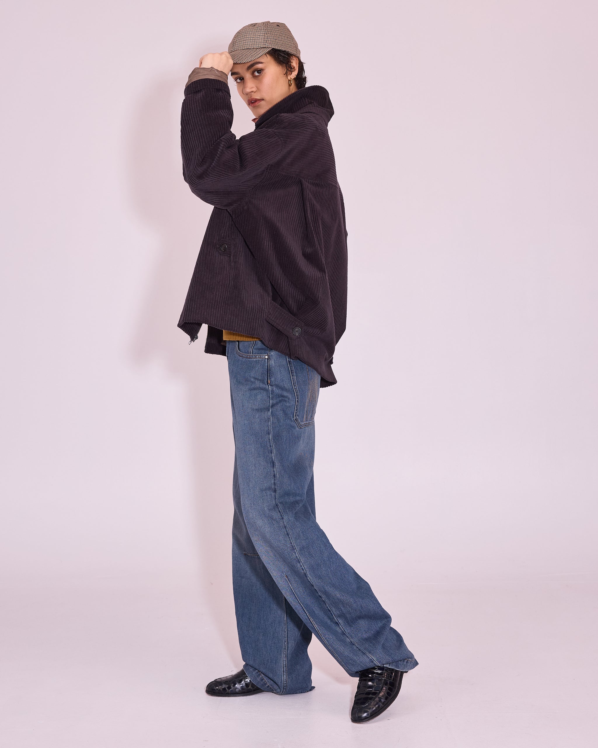 Jan jas in black bean heavy corduroy