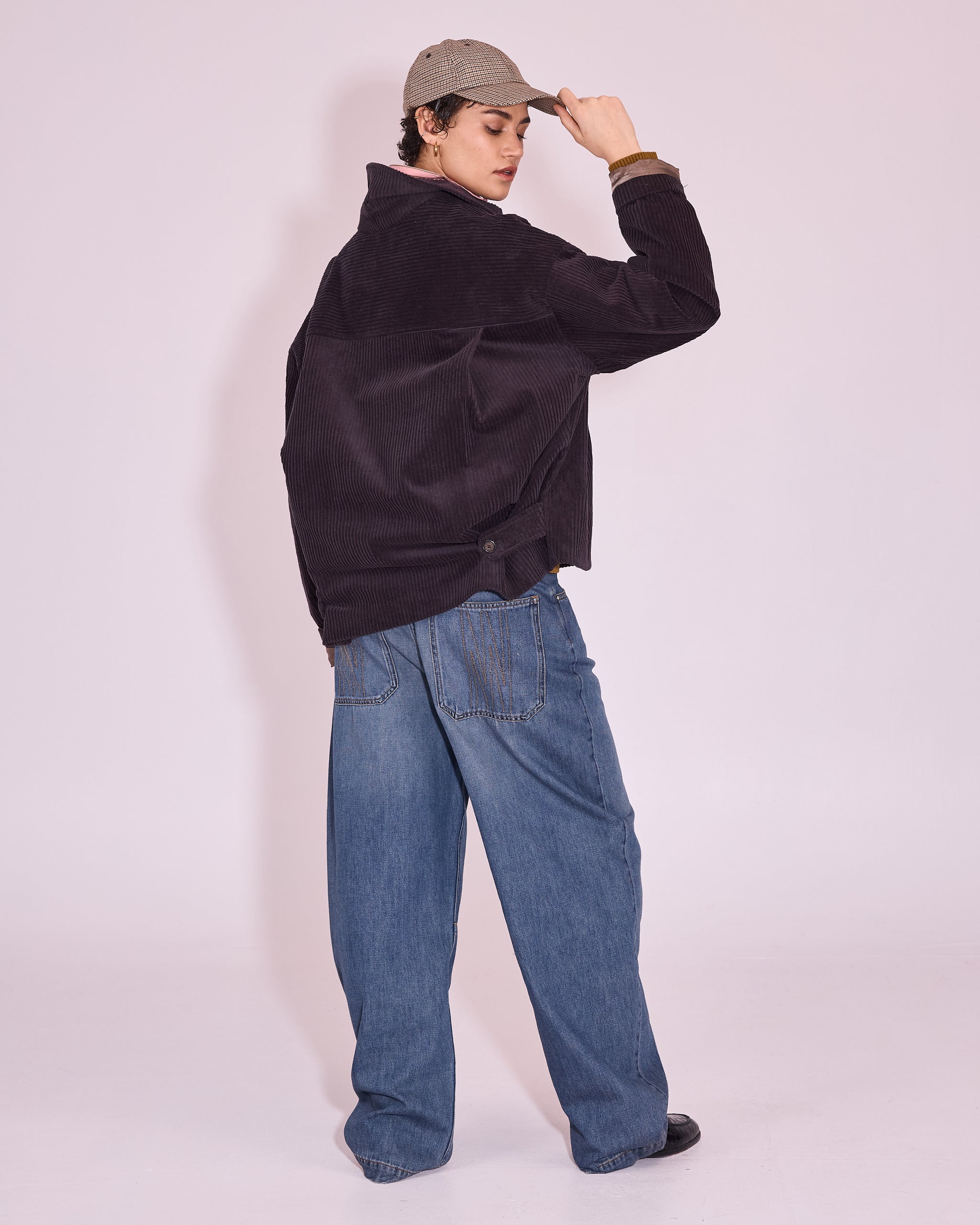 Jan jas in black bean heavy corduroy