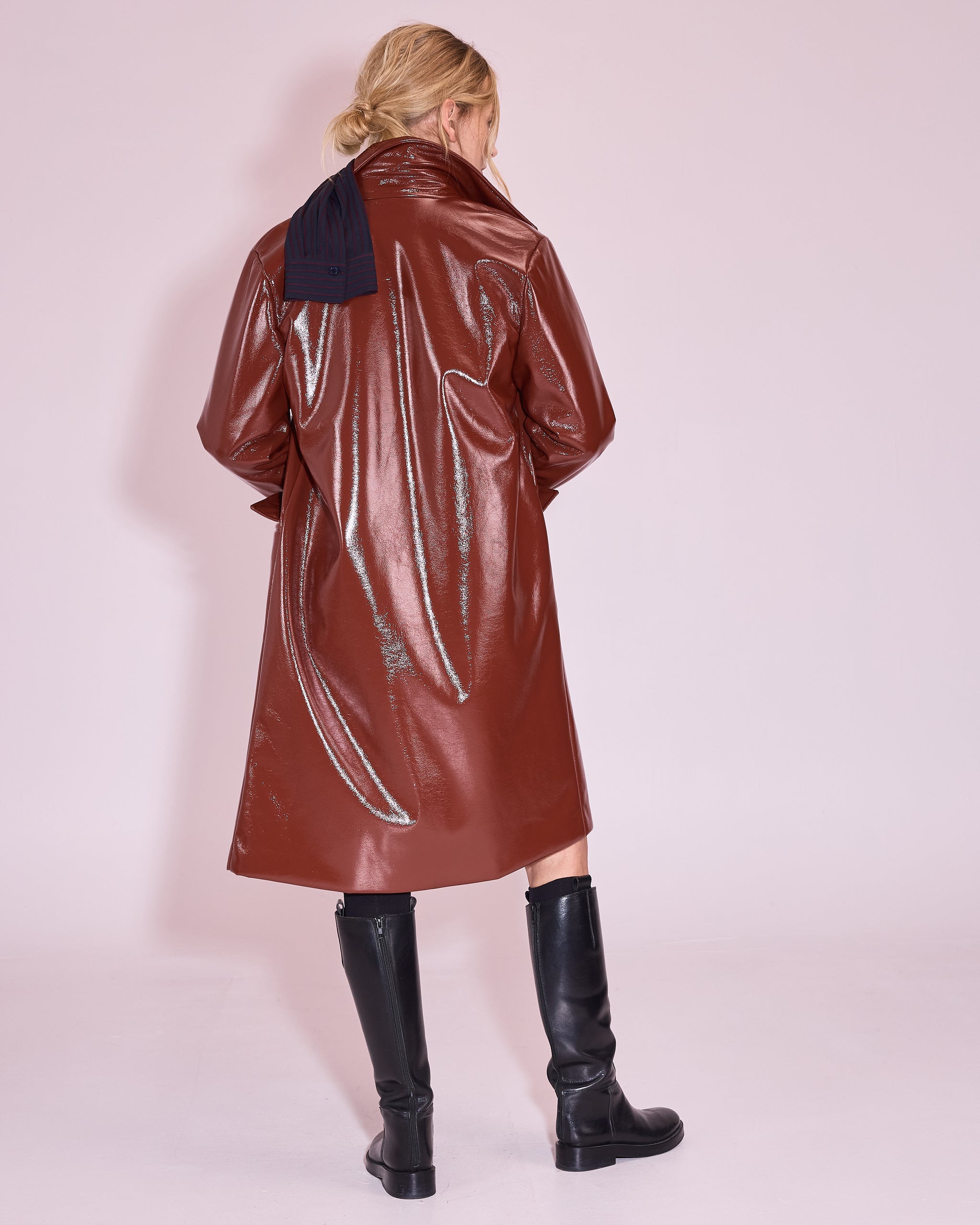 Gianni jas in maroon faux leather