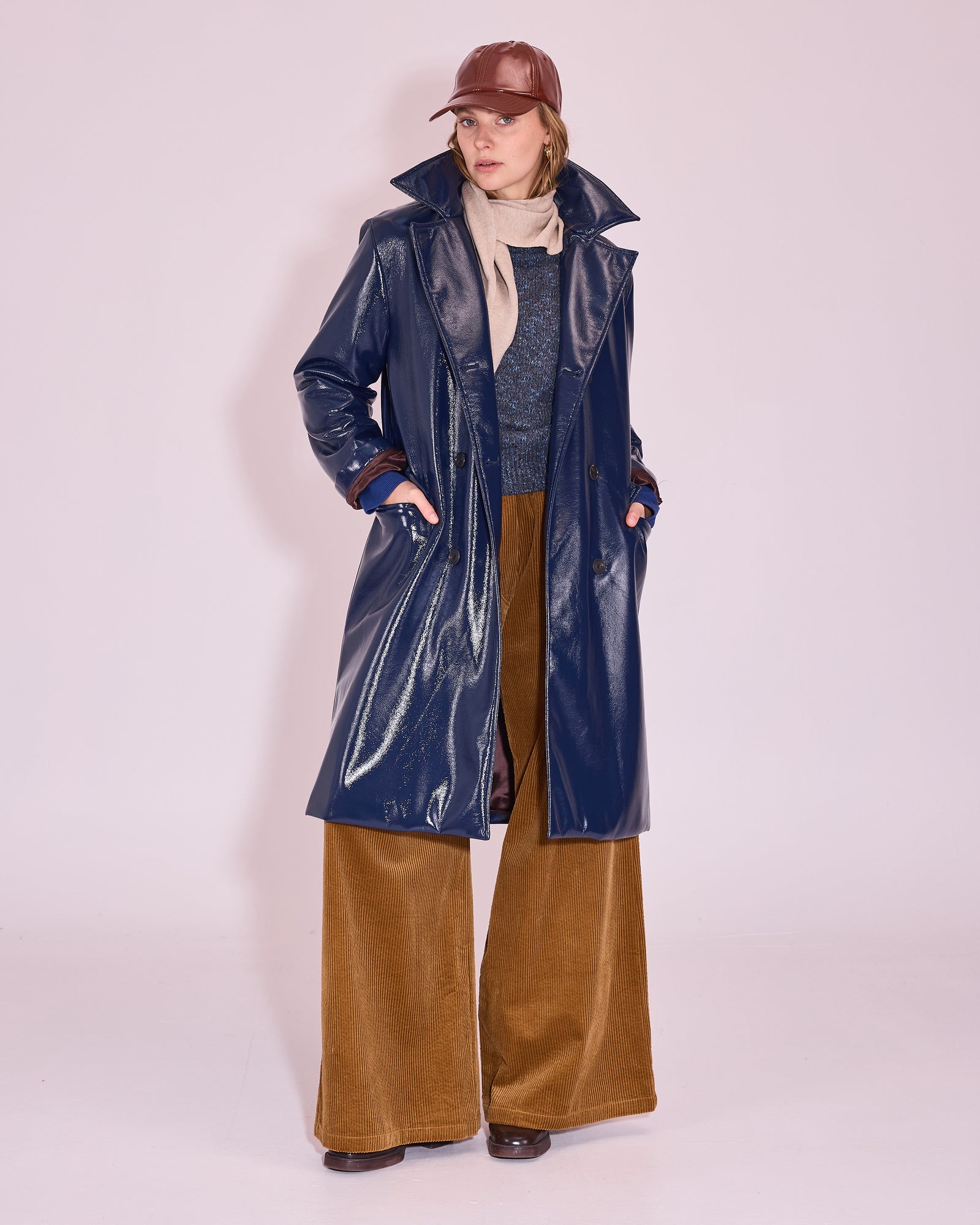 Gianni jas in academy blue faux leather