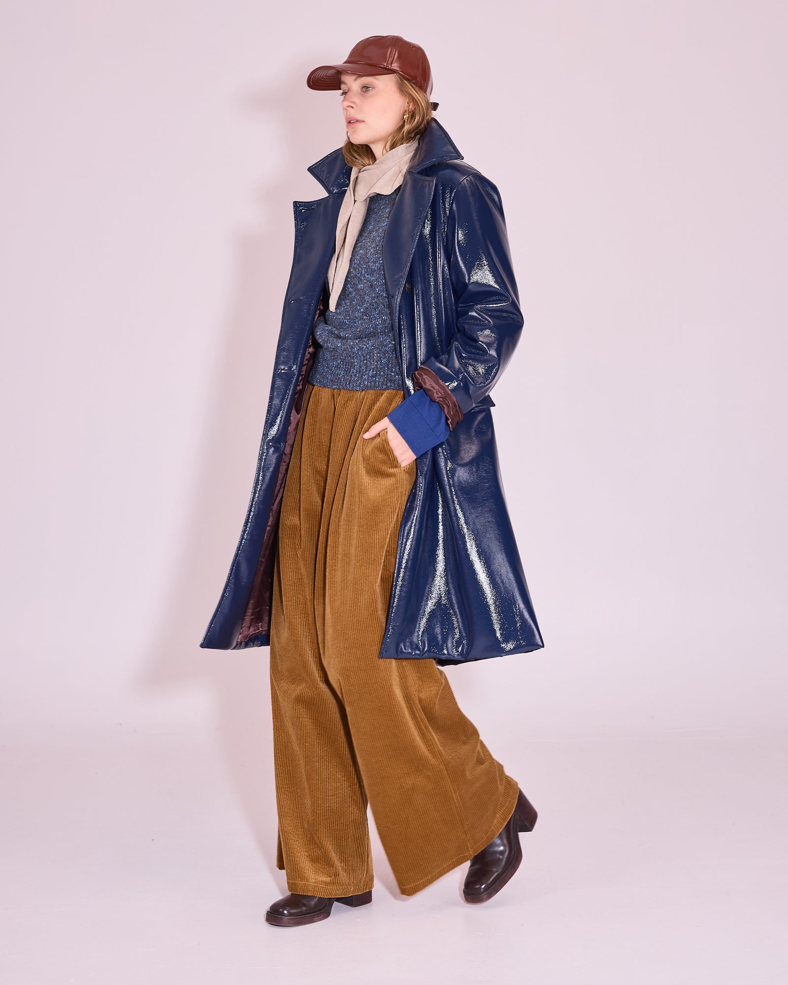 Gianni jas in academy blue faux leather