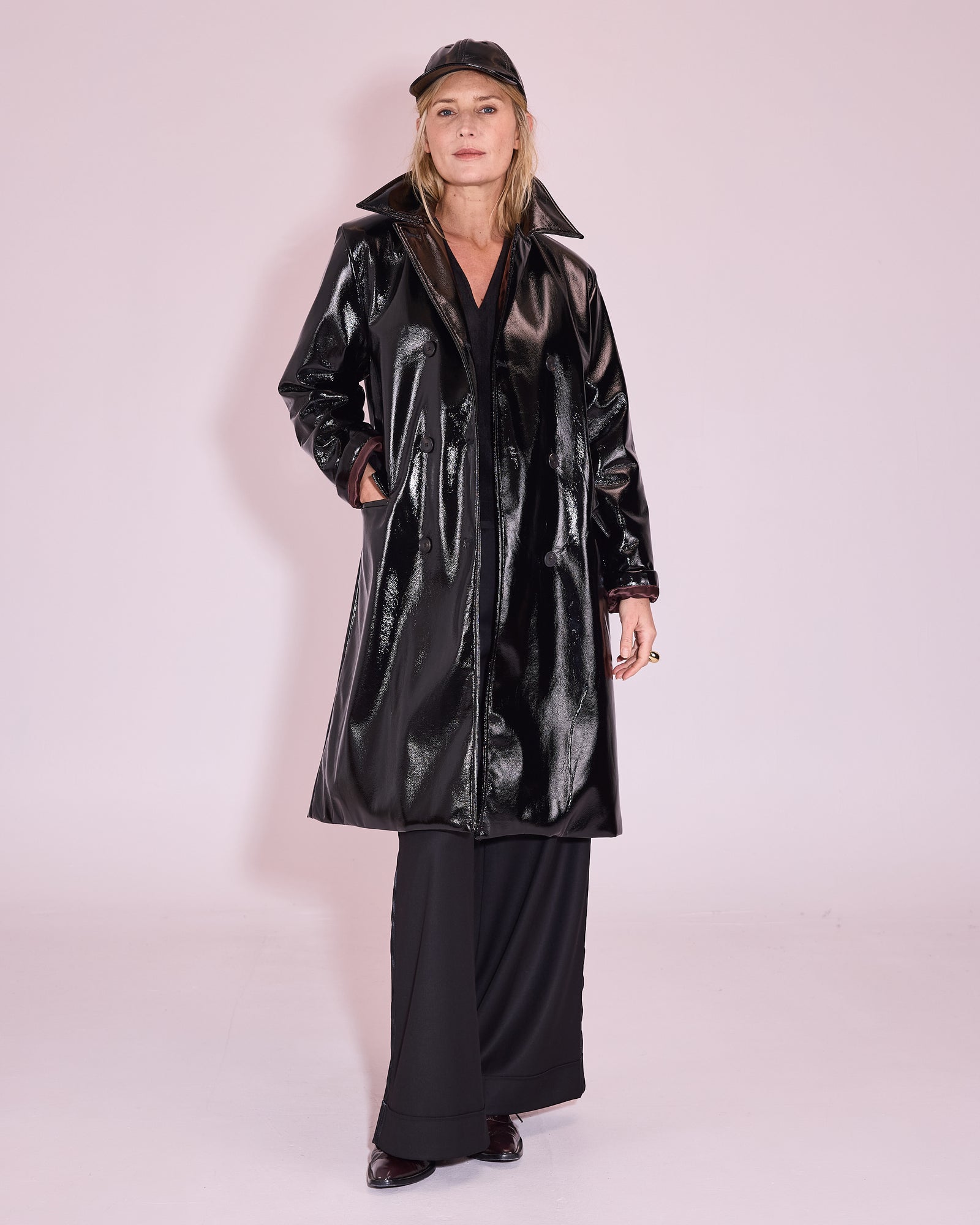 Gianni jas in black faux leather