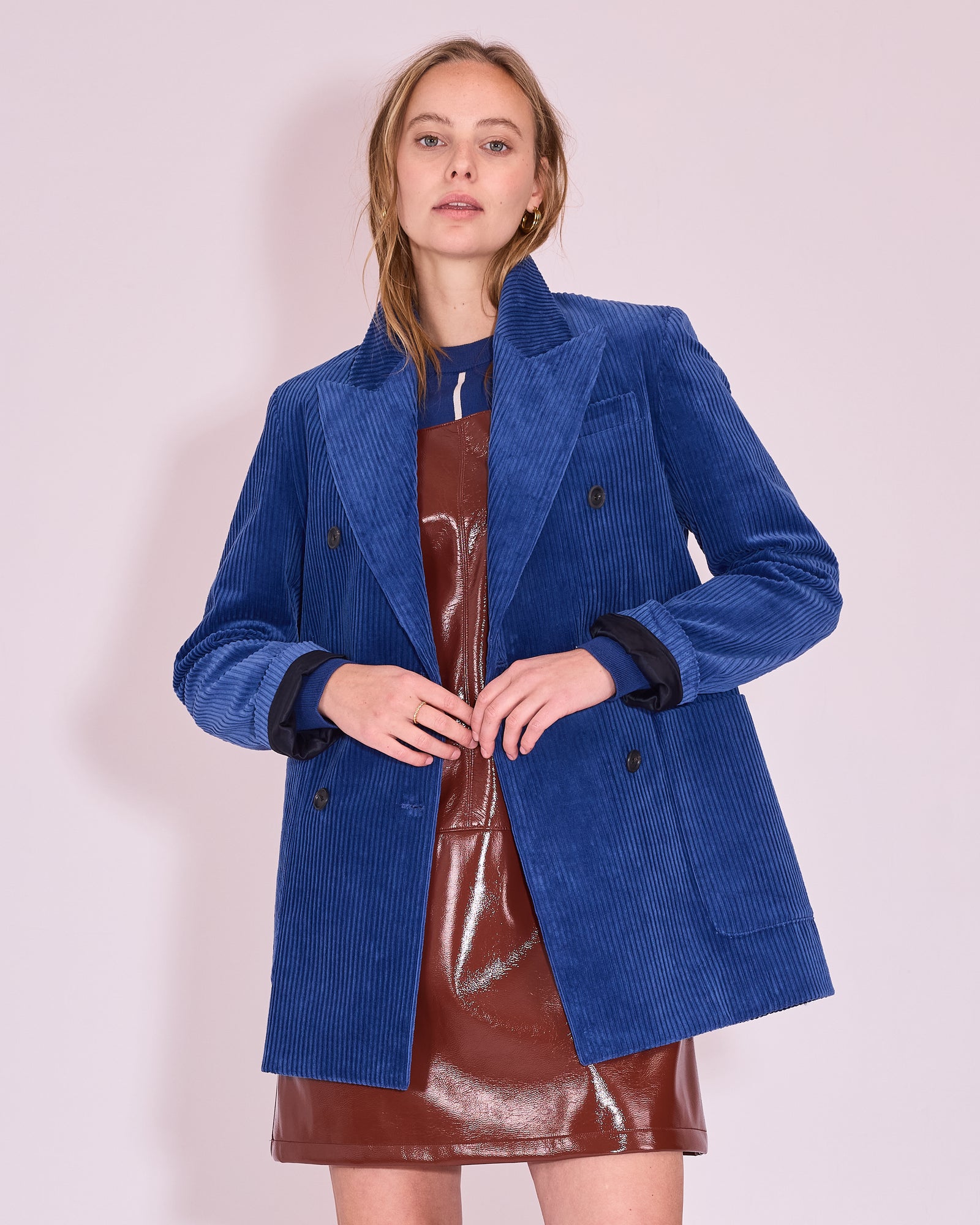 Glenn blazer in blue quartz heavy corduroy