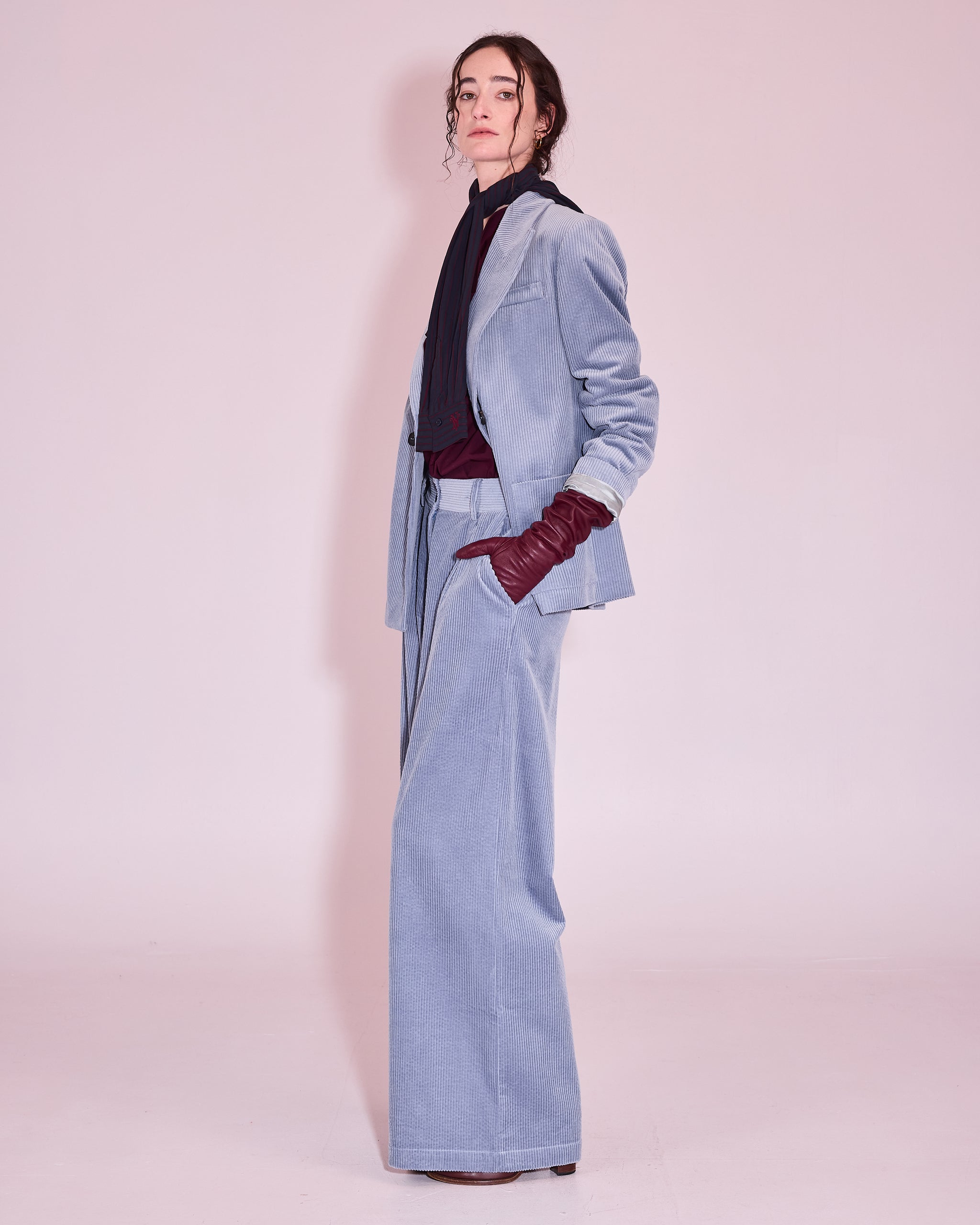 Davos blazer in grey dawn corduroy