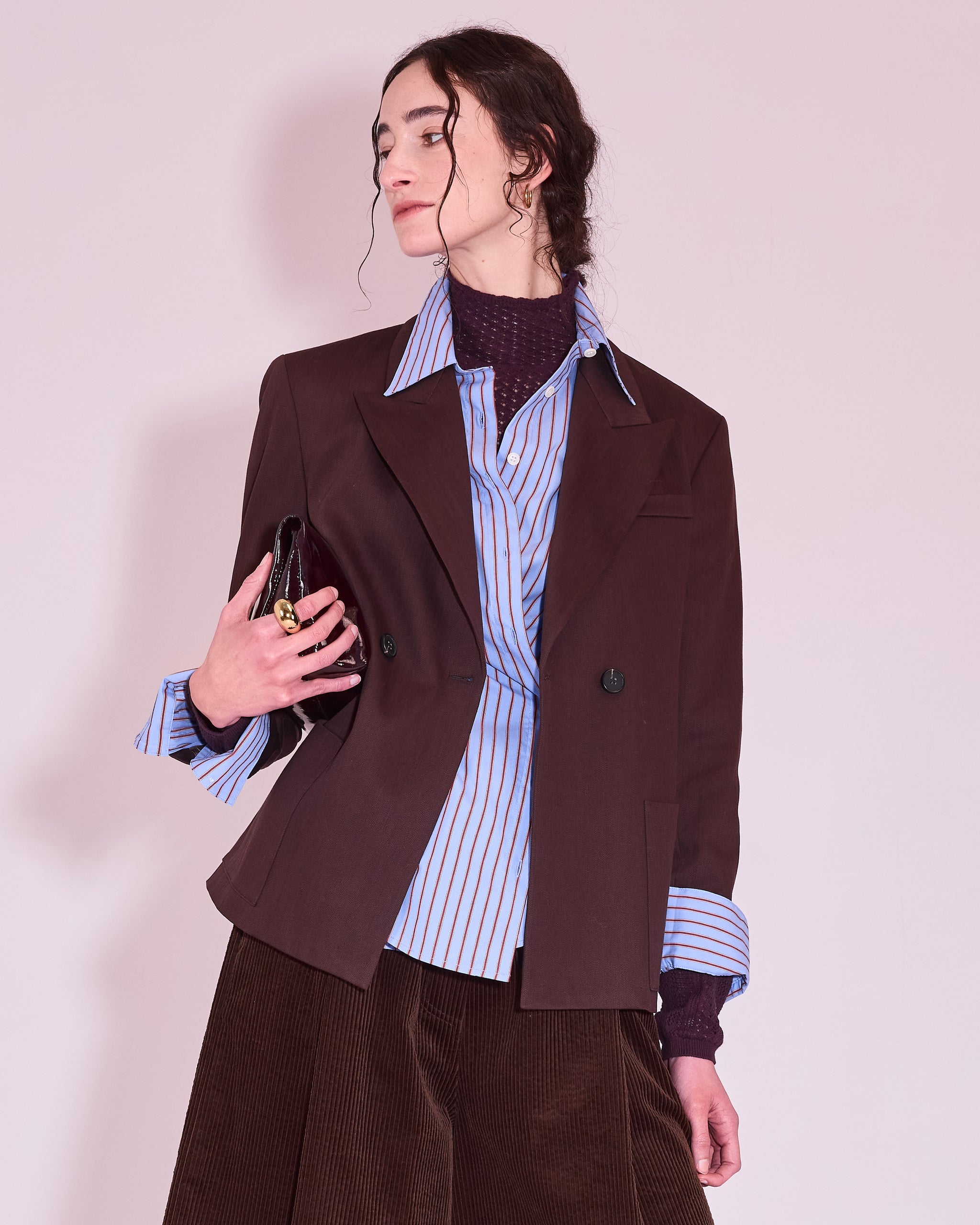 Davos blazer in dark chocolate