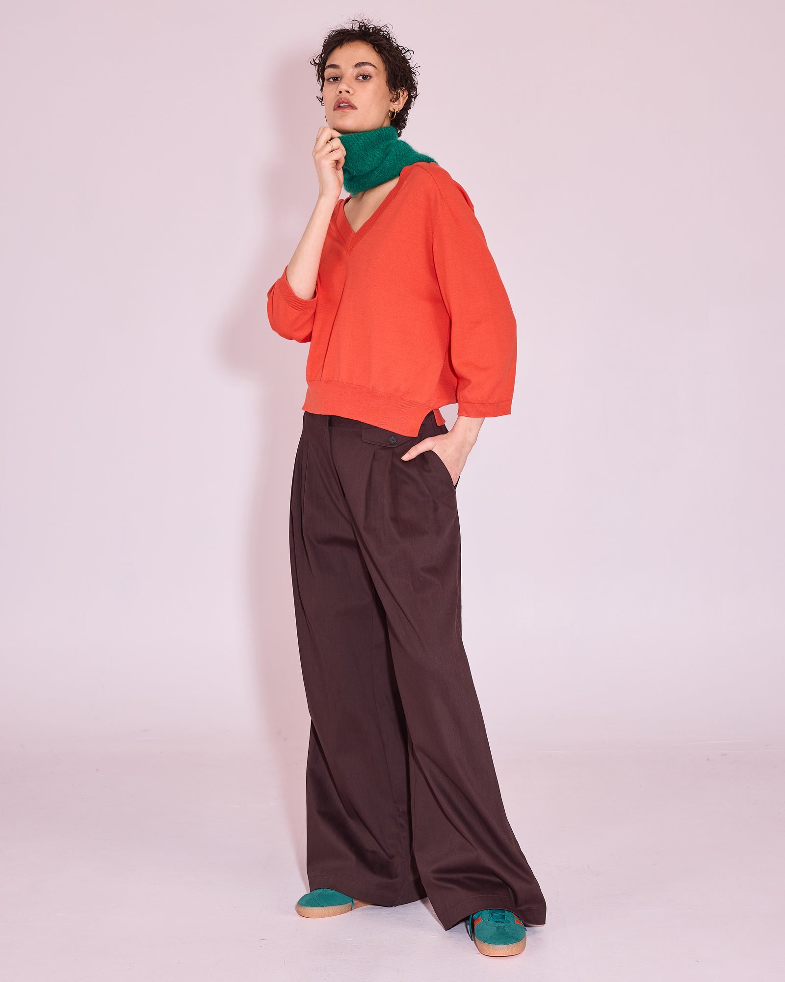 Jacona trui in mandarin red