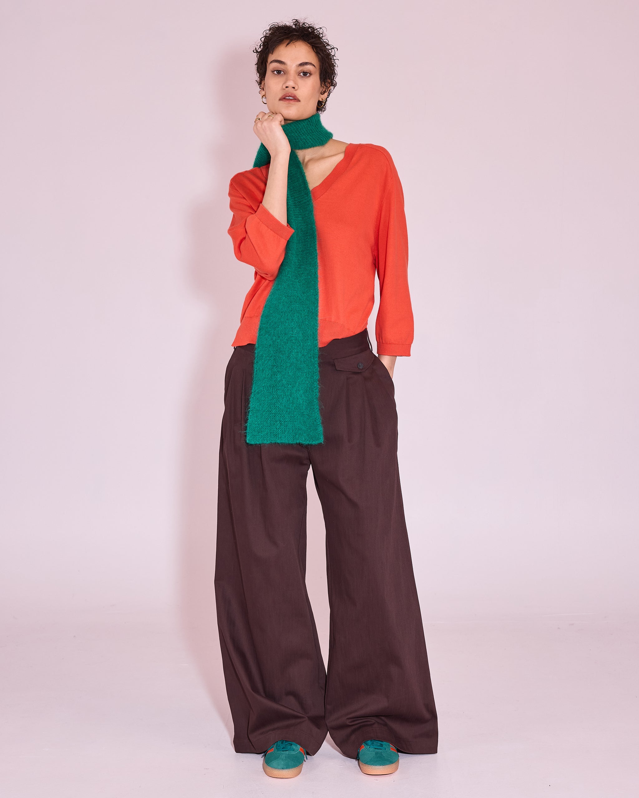 Jacona trui in mandarin red