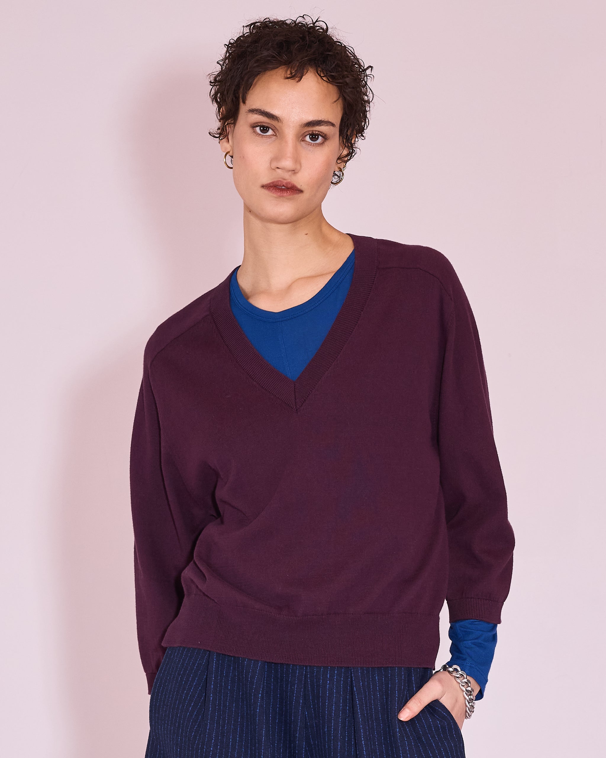 Jacona trui in plum