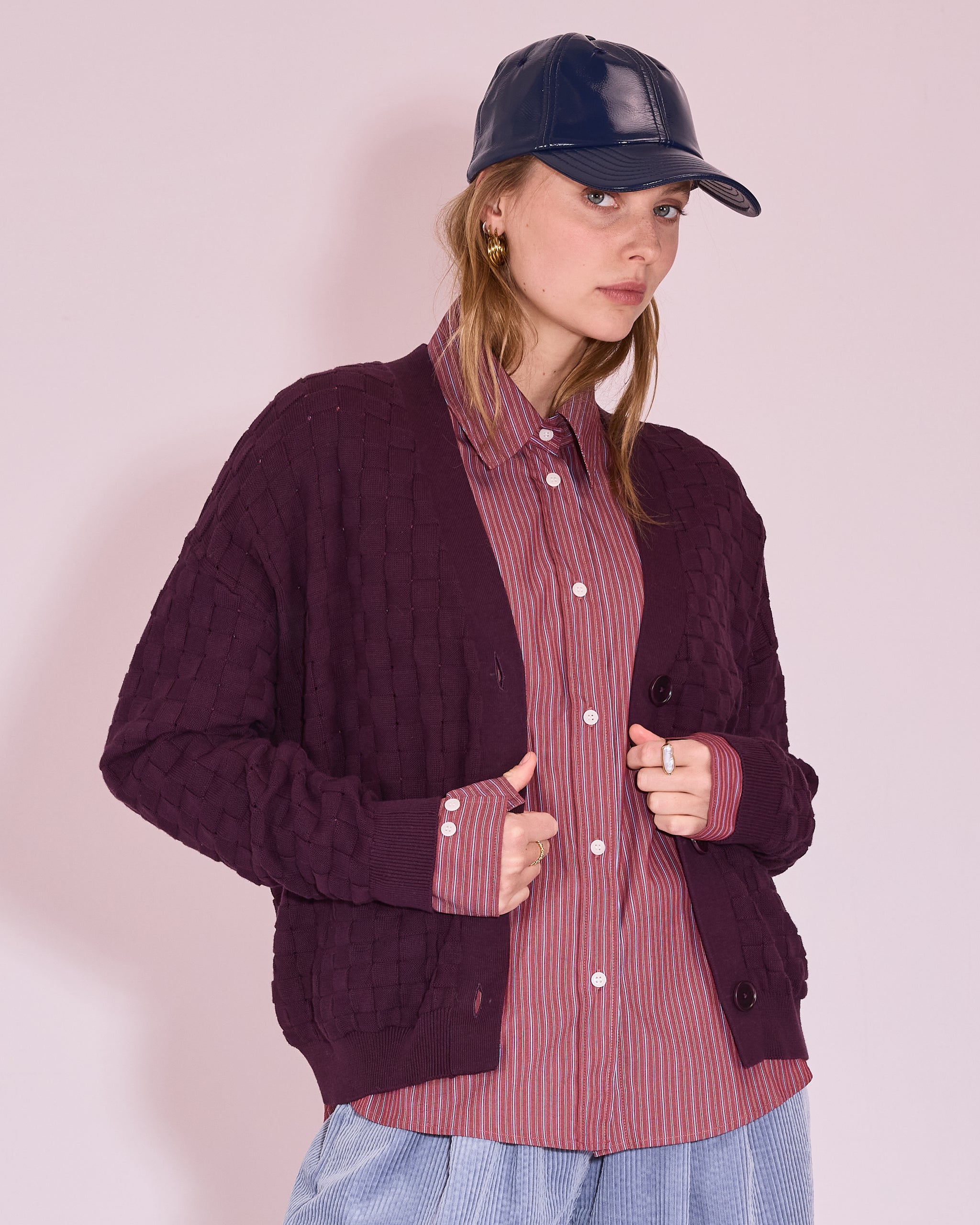 Jaffrey cardigan in plum