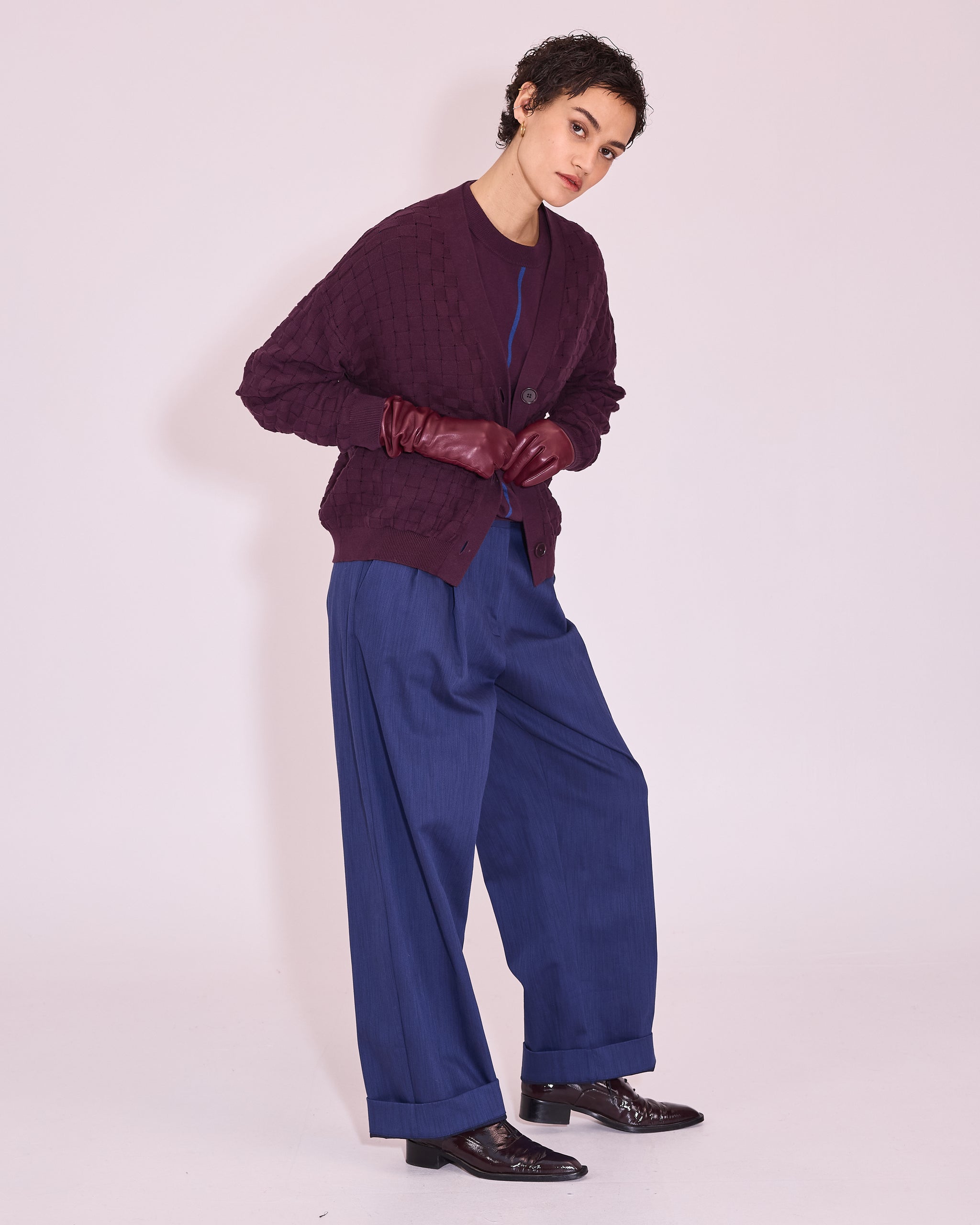 Jaffrey cardigan in plum