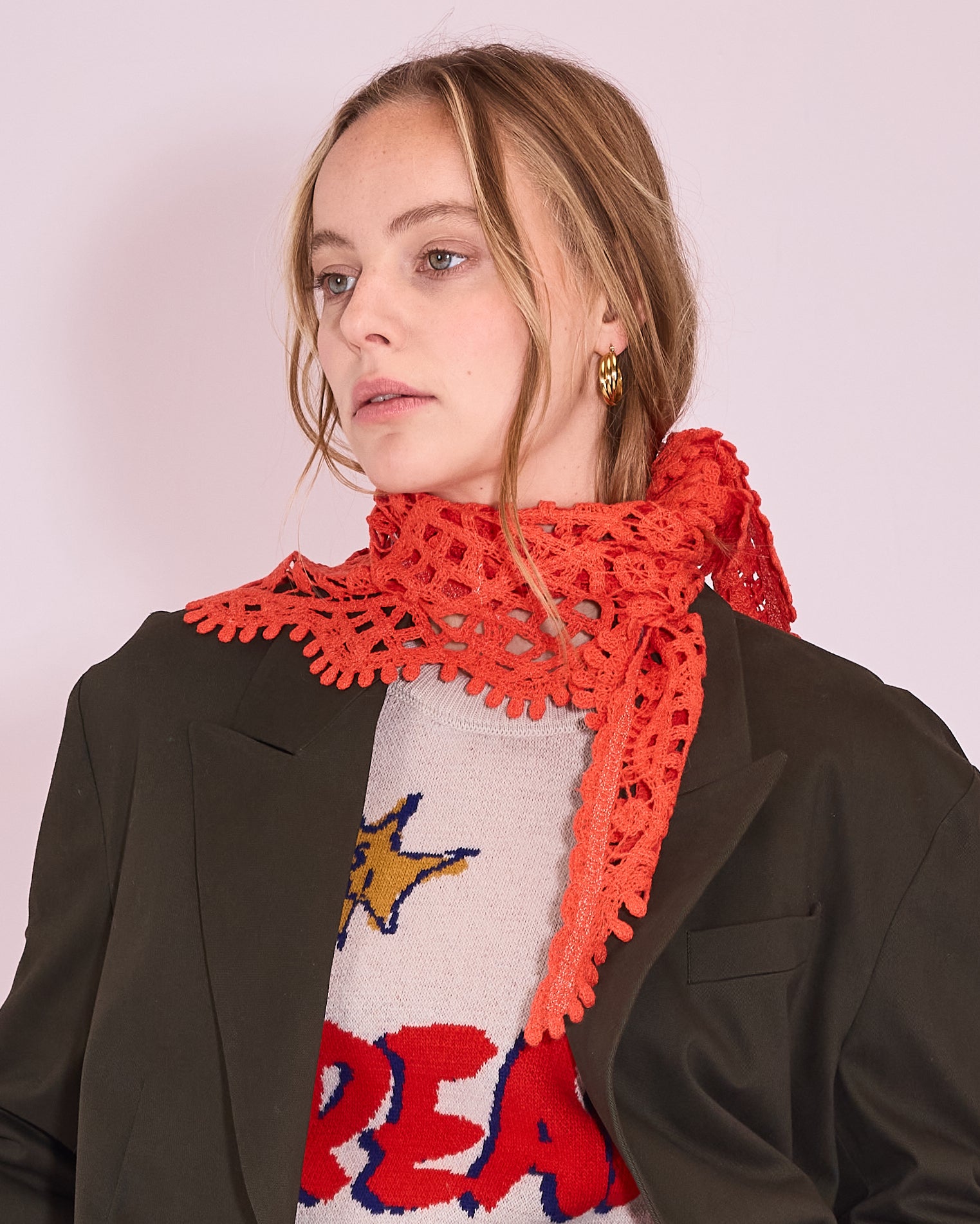 Jamalie sjaal in mandarin red