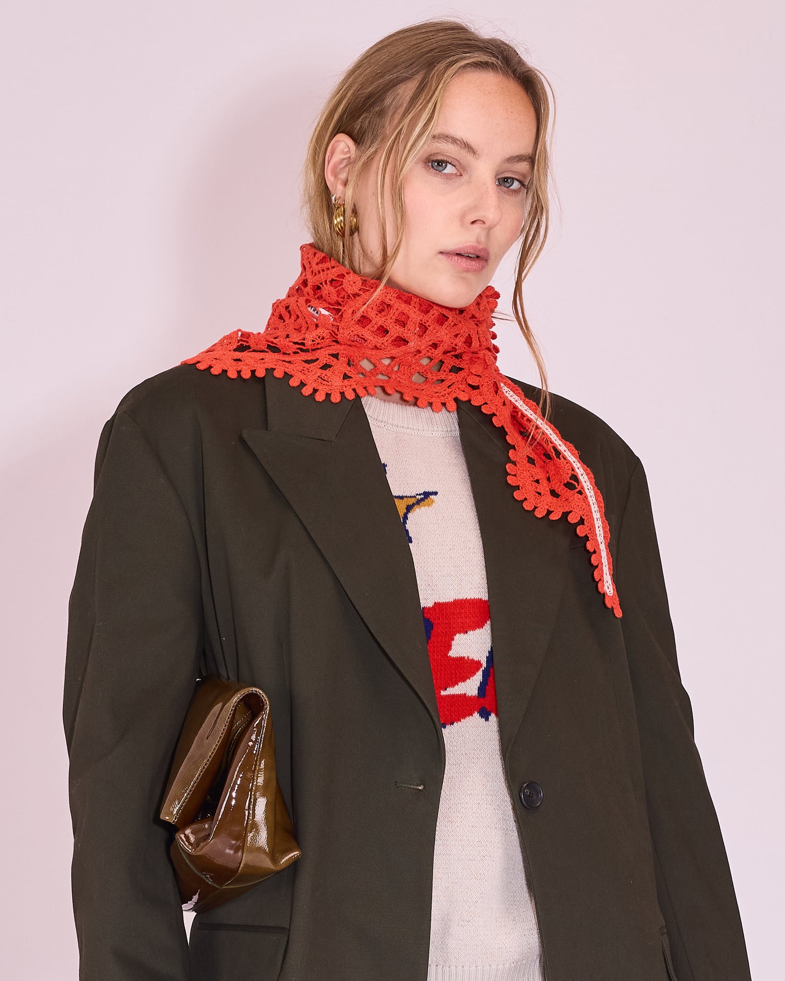 Jamalie sjaal in mandarin red