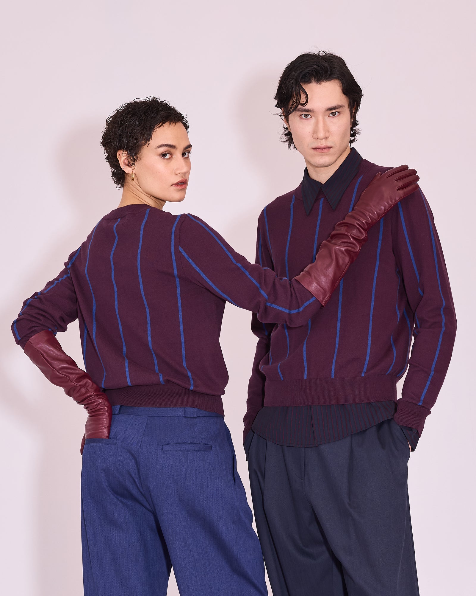Jackson jumper in plum / blue