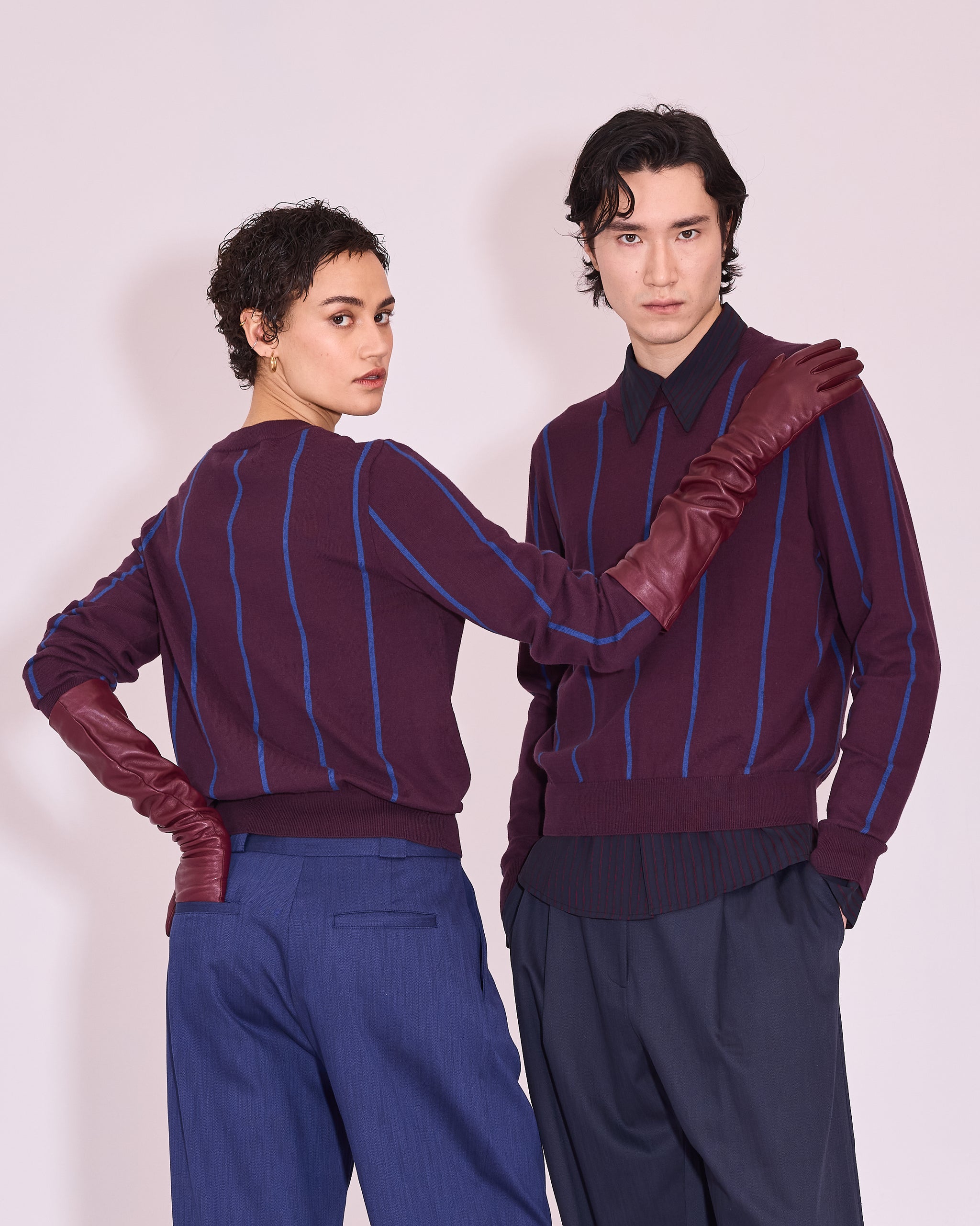 Jackson jumper in plum / blue