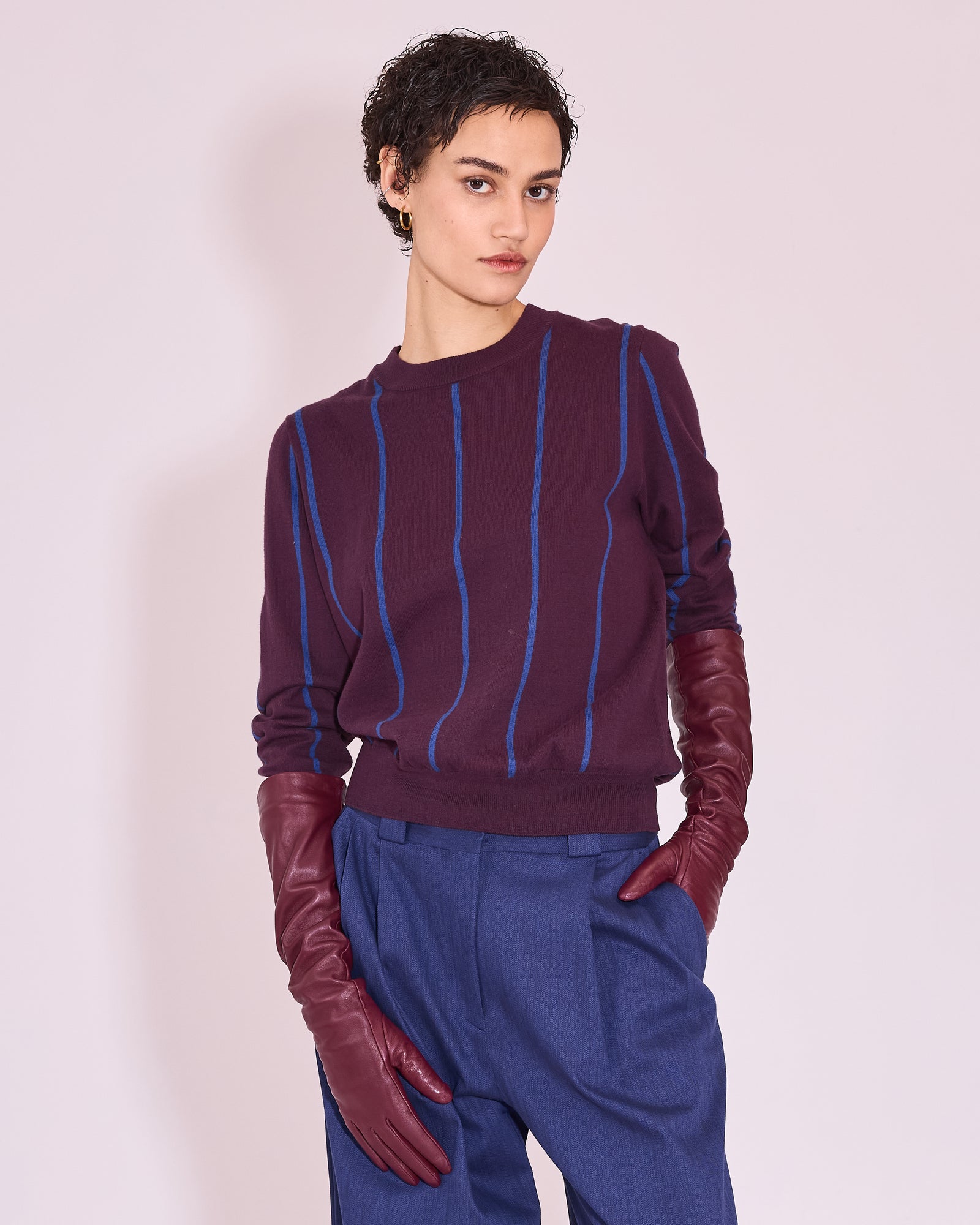Jackson jumper in plum / blue