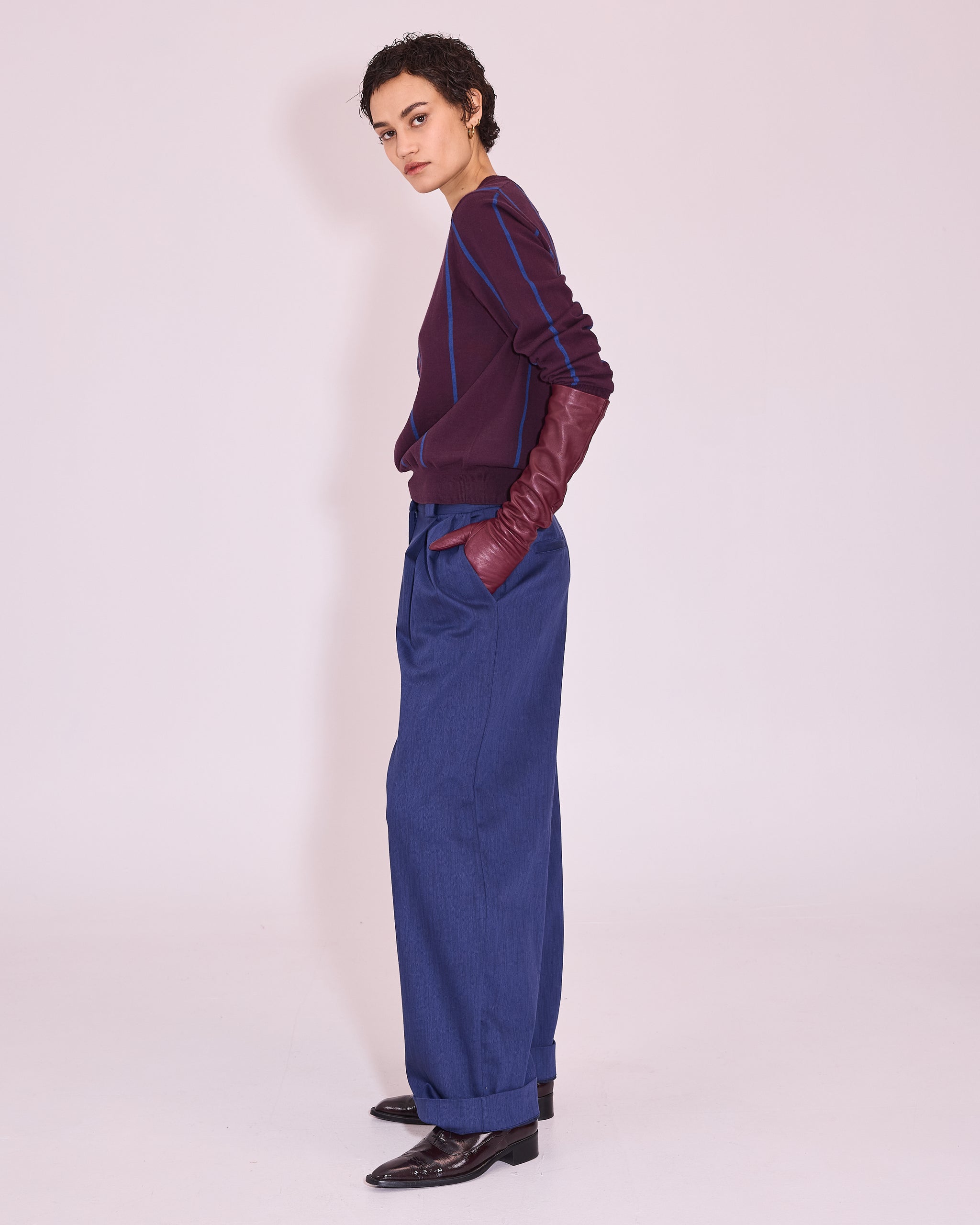 Jackson jumper in plum / blue
