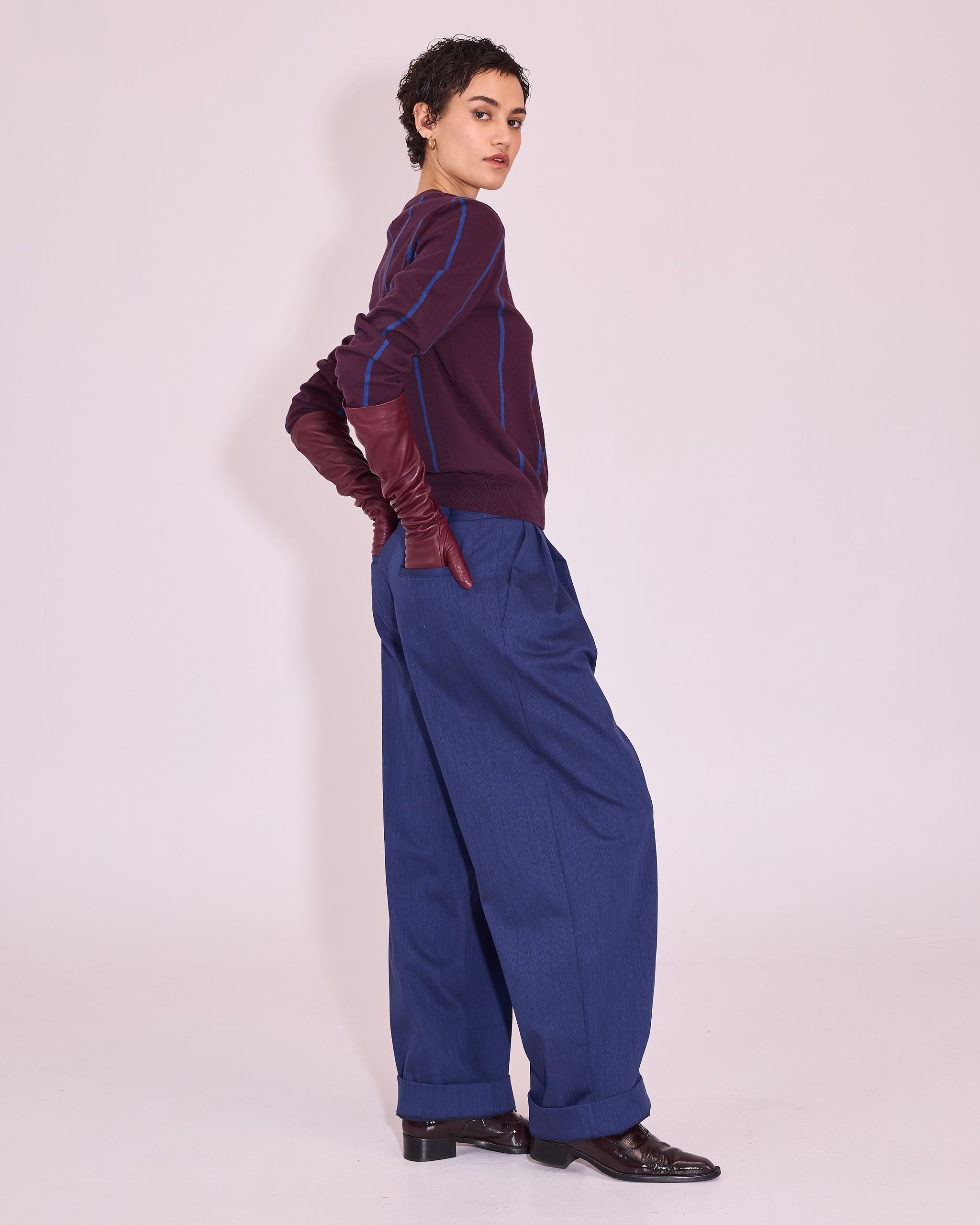 Jackson jumper in plum / blue